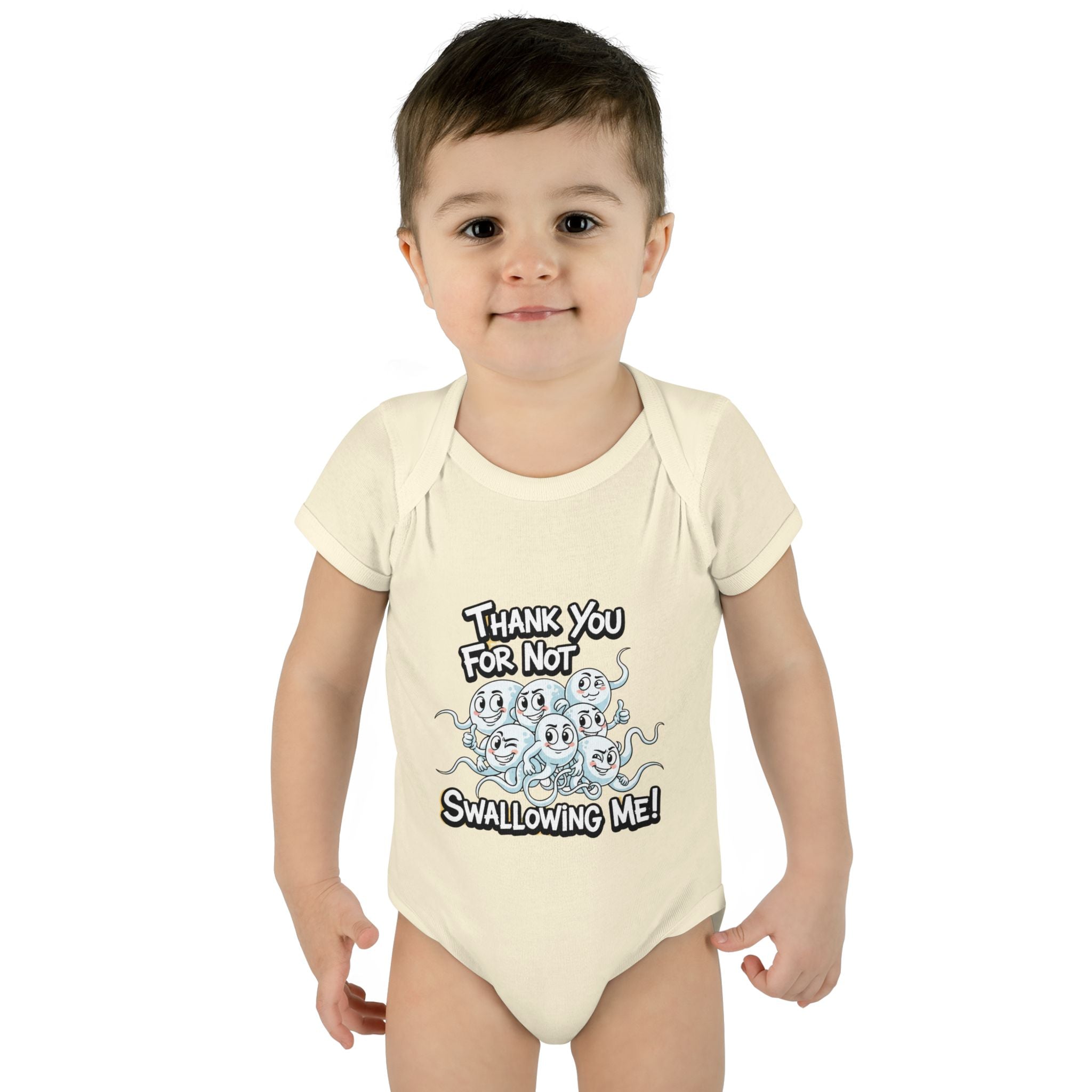 Thank You For Not Swallowing Me – Funny Inappropriate Baby Bodysuit
