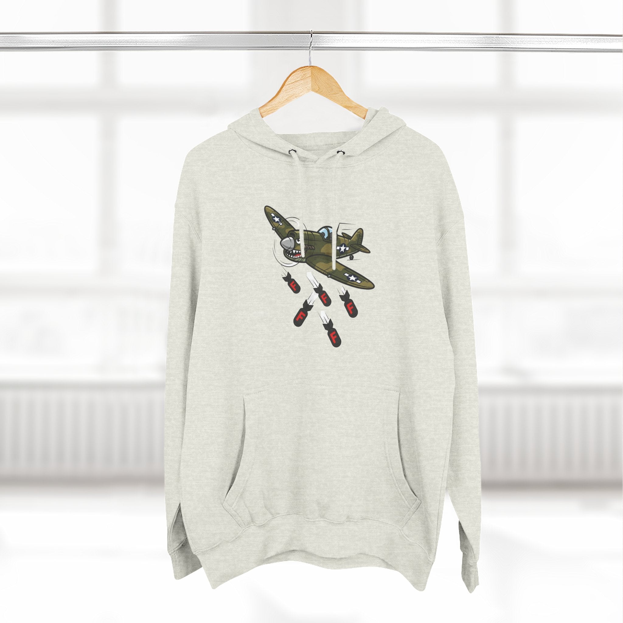 F-Bomb Fighter Plane Cartoon Hoodie – Cheeky Vintage Military Humor