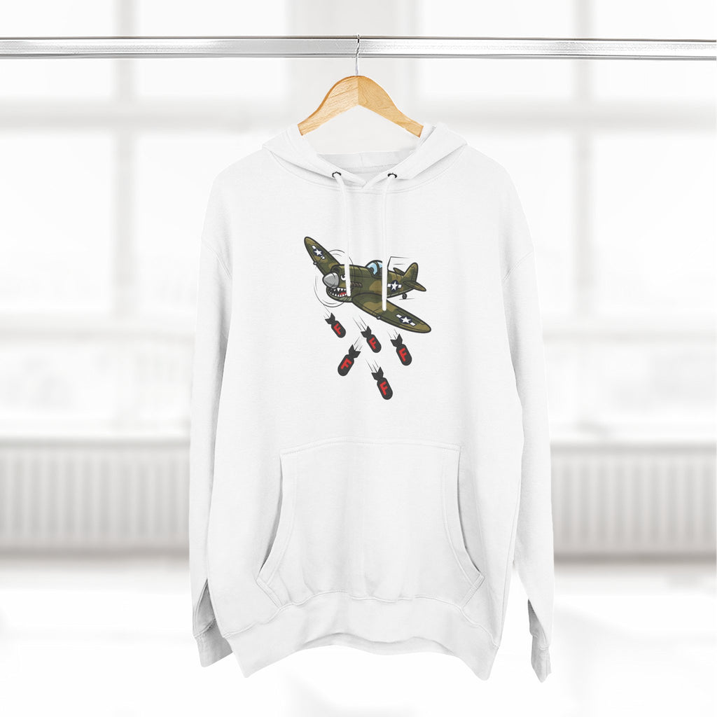 F-Bomb Fighter Plane Cartoon Hoodie – Cheeky Vintage Military Humor