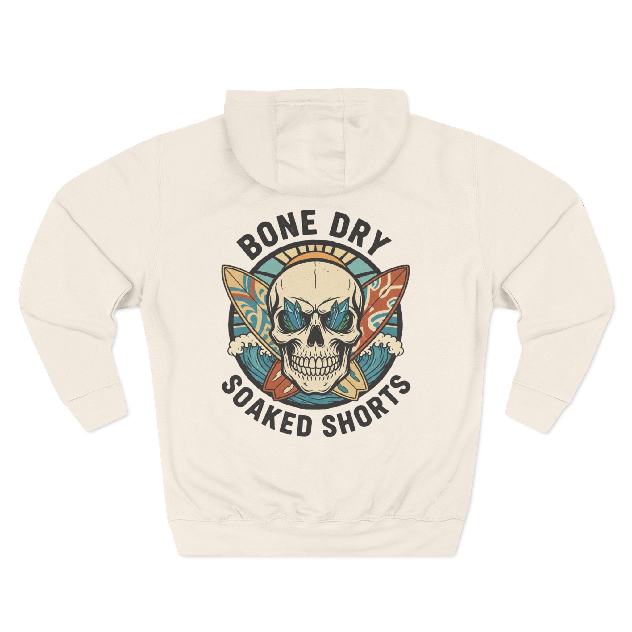 Bone Dry Soaked Shorts Skull Surf Hoodie – Cheeky Aussie Beach Humor