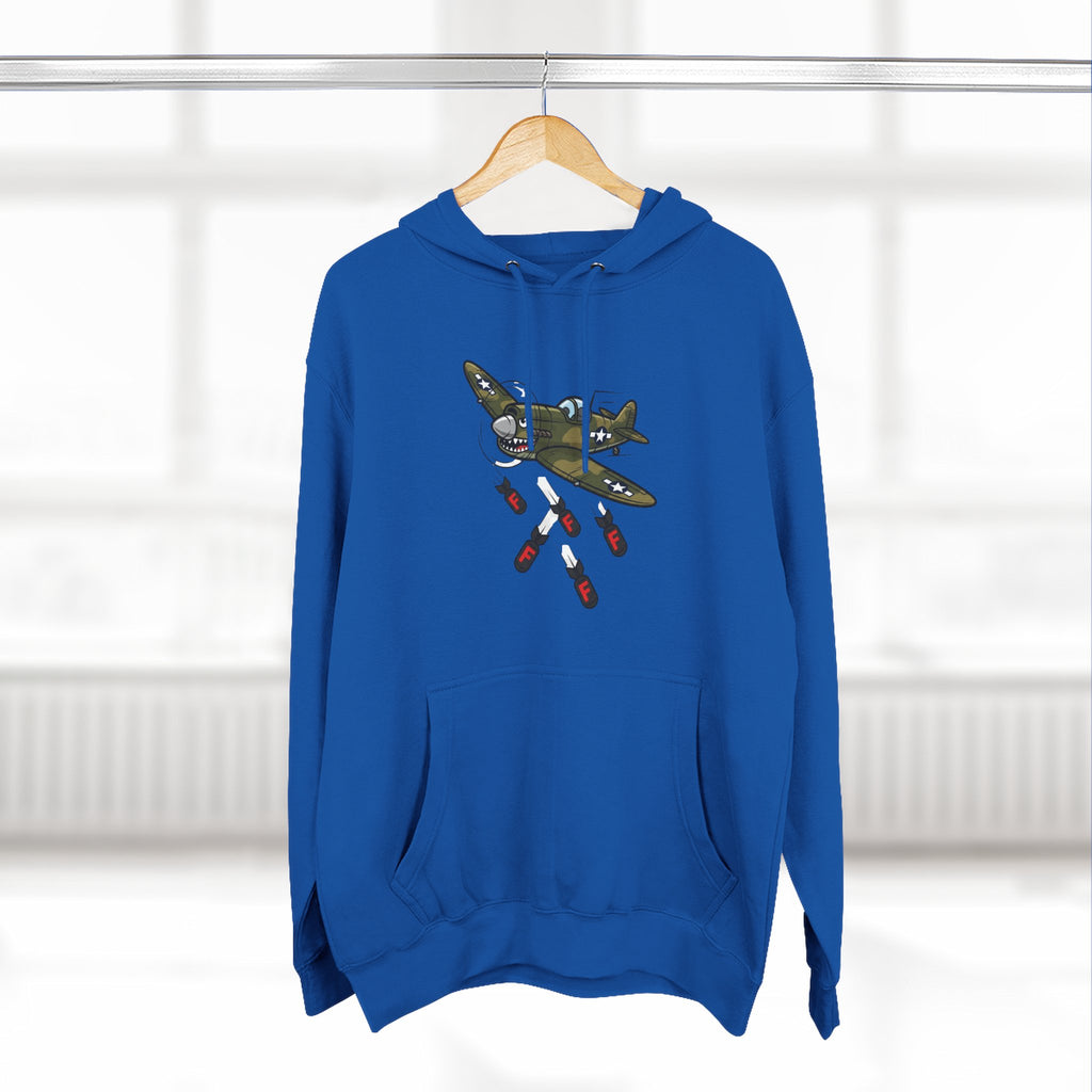 F-Bomb Fighter Plane Cartoon Hoodie – Cheeky Vintage Military Humor