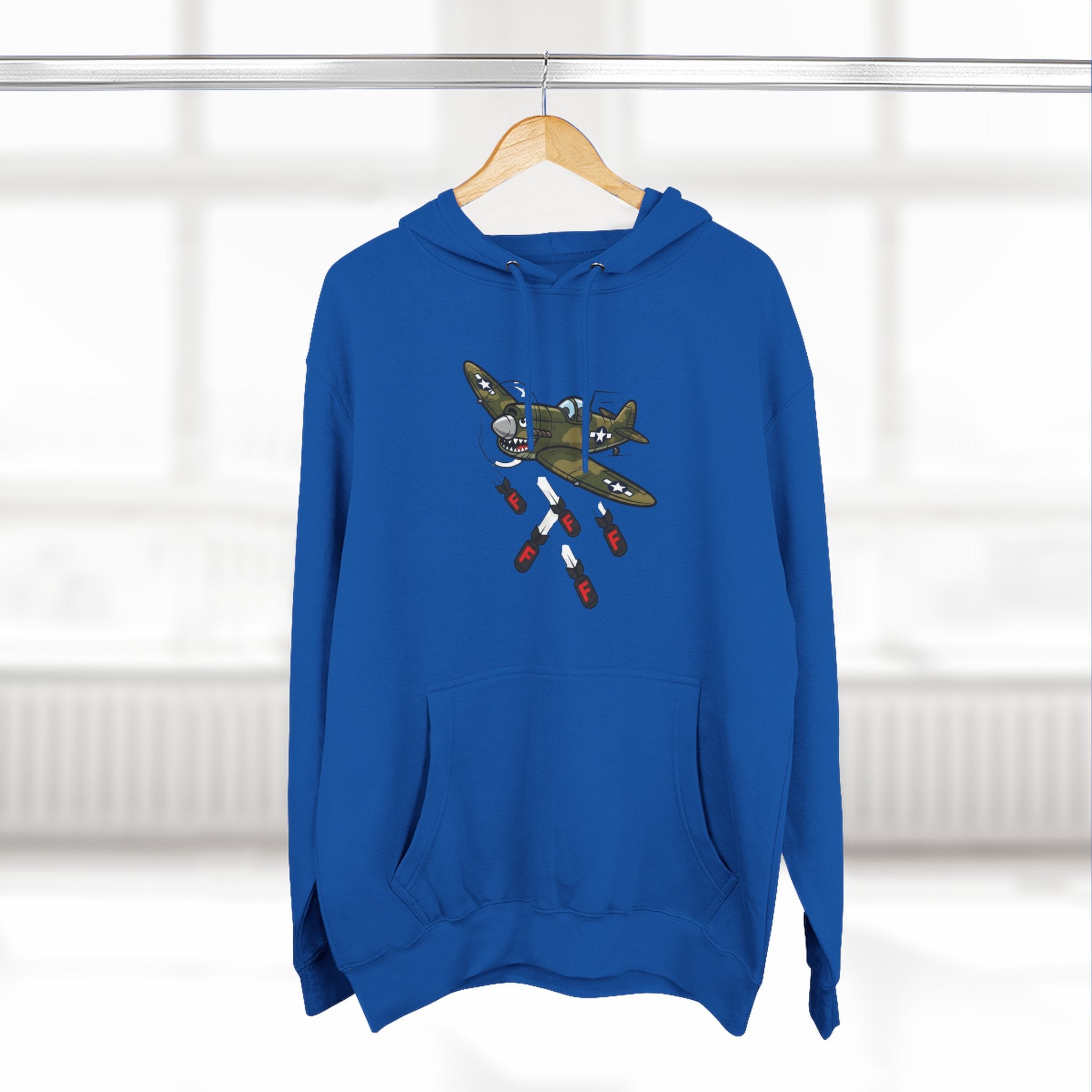 F-Bomb Fighter Plane Cartoon Hoodie – Cheeky Vintage Military Humor