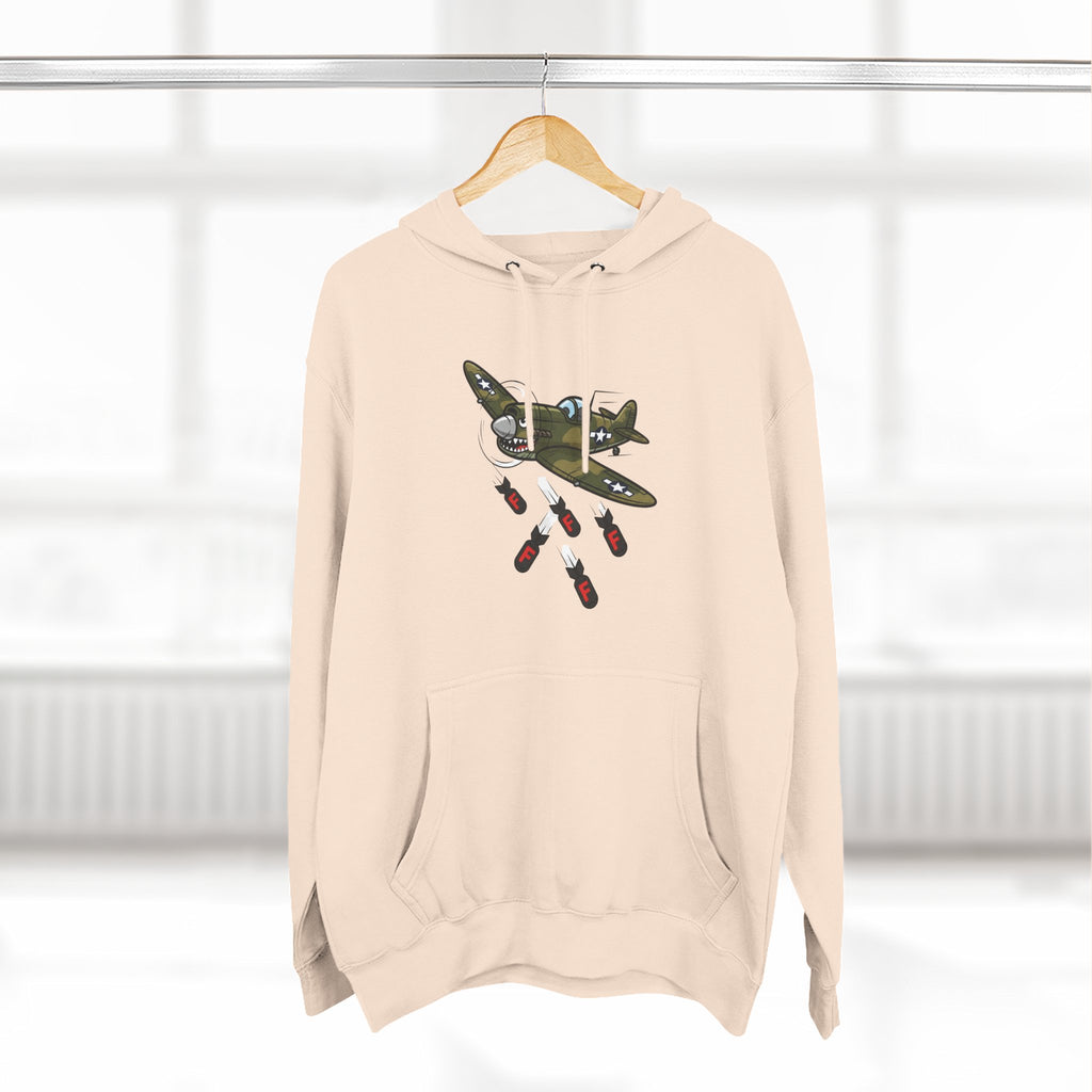 F-Bomb Fighter Plane Cartoon Hoodie – Cheeky Vintage Military Humor