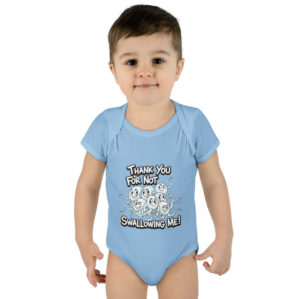 Thank You For Not Swallowing Me – Funny Inappropriate Baby Bodysuit