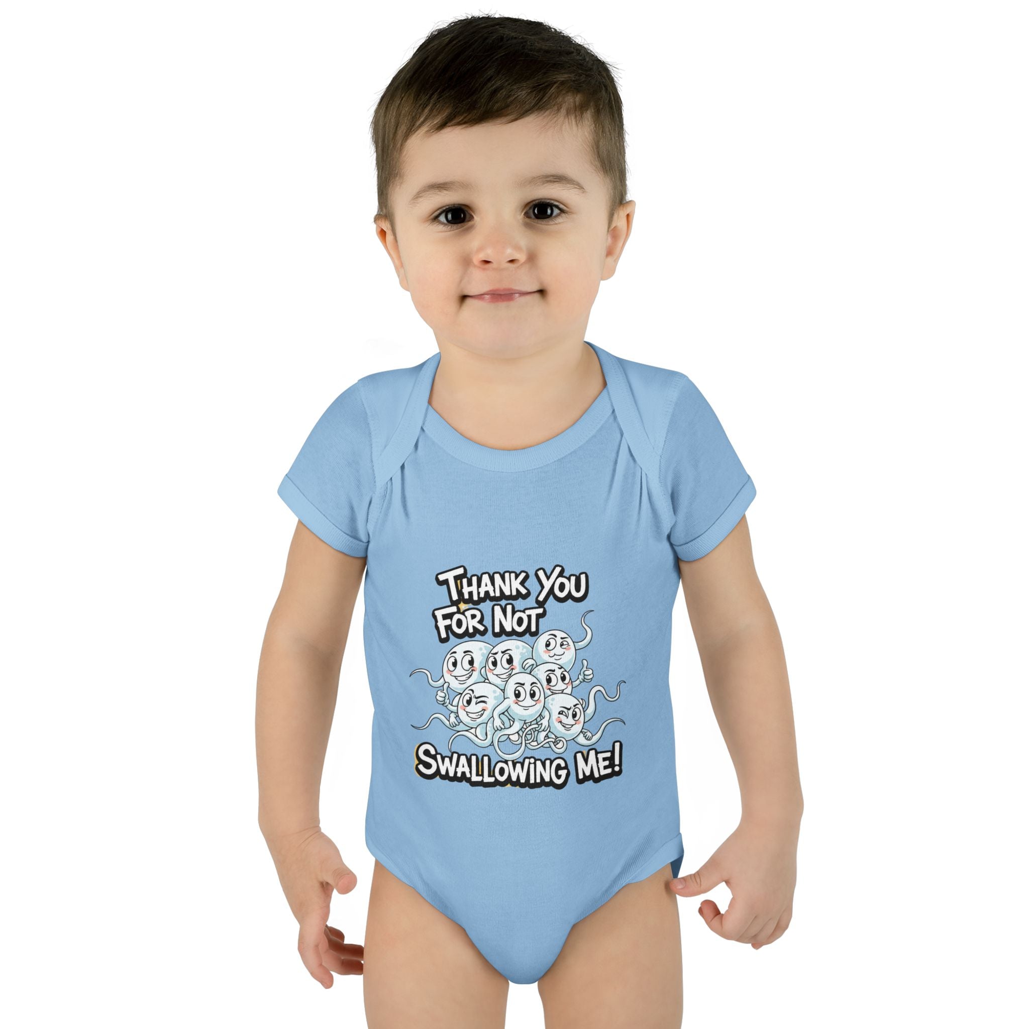 Thank You For Not Swallowing Me – Funny Inappropriate Baby Bodysuit