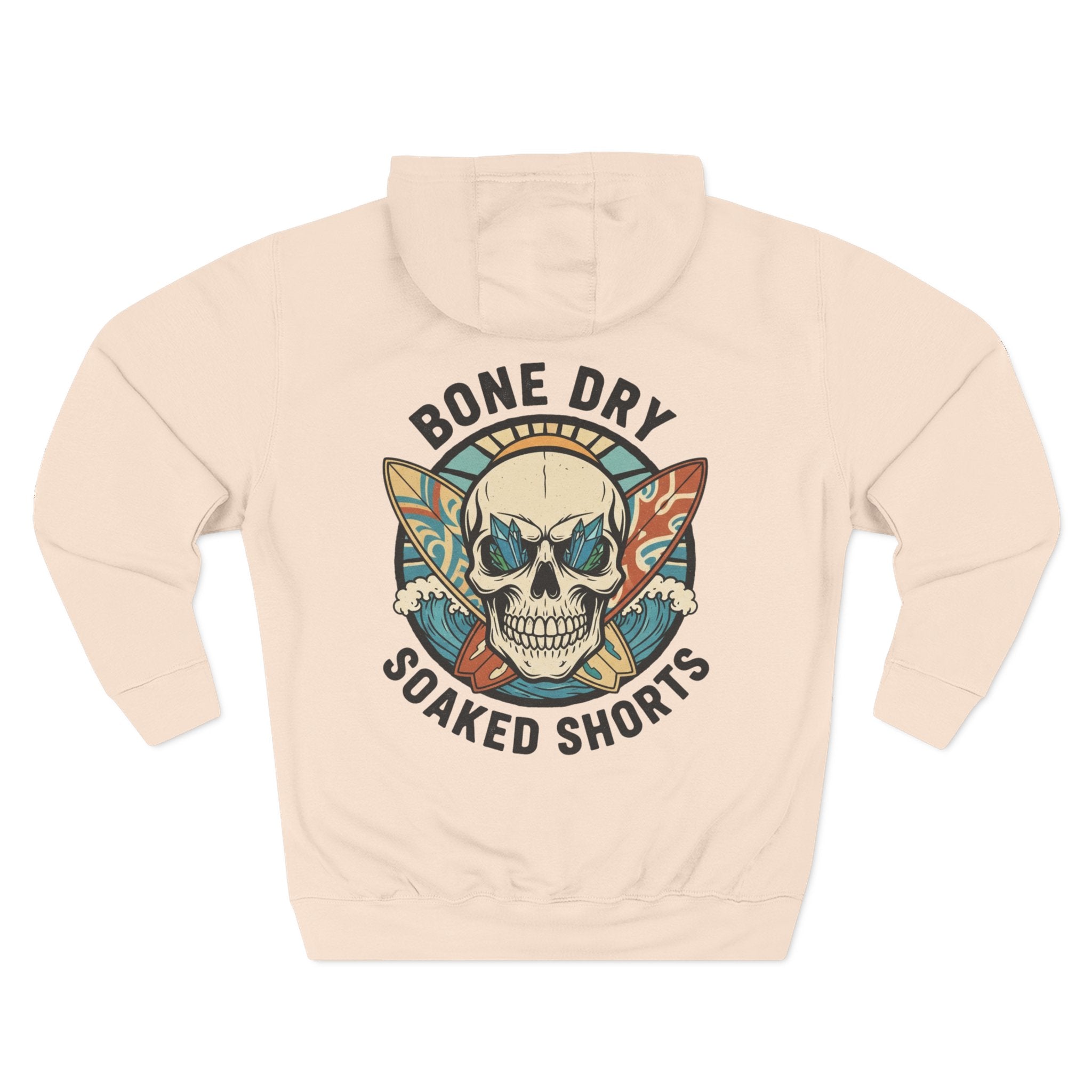 Bone Dry Soaked Shorts Skull Surf Hoodie – Cheeky Aussie Beach Humor