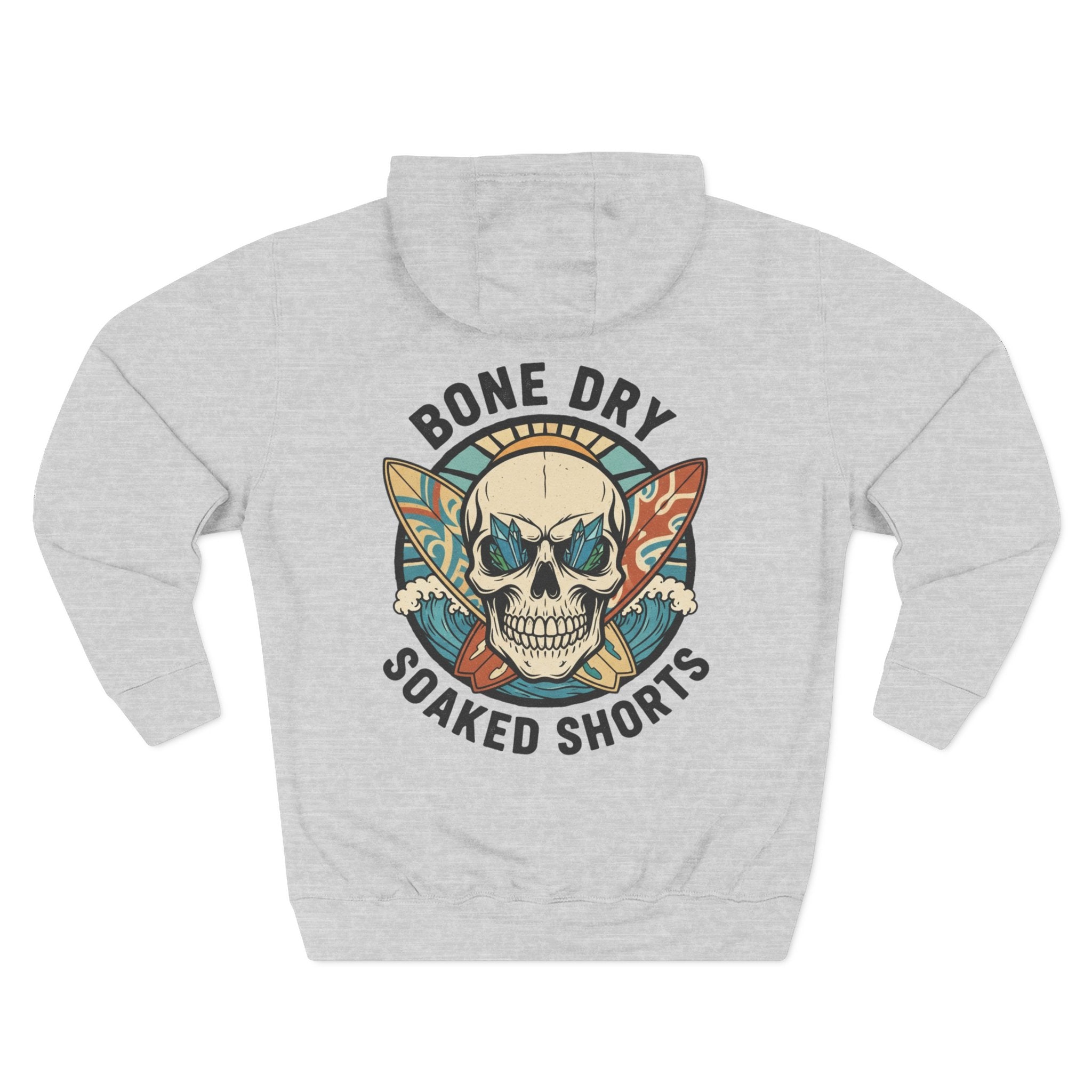 Bone Dry Soaked Shorts Skull Surf Hoodie – Cheeky Aussie Beach Humor
