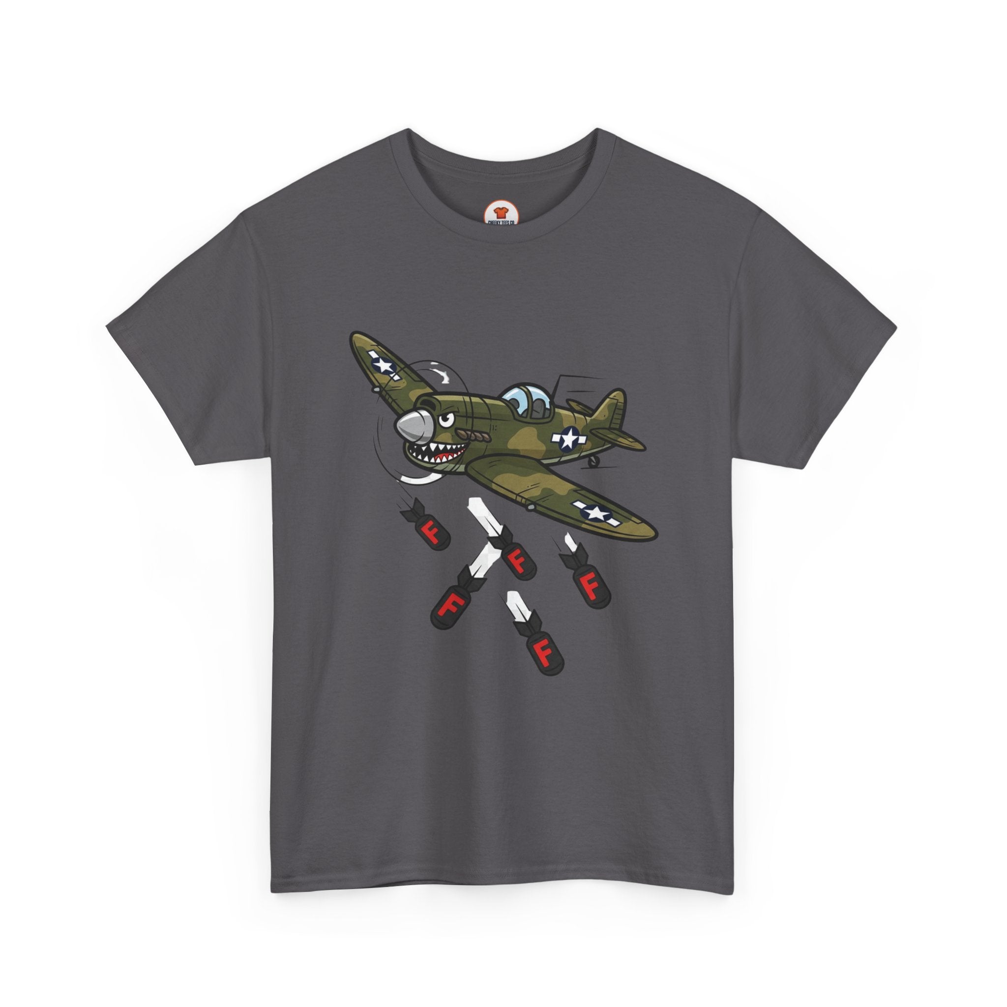 F-Bomb Fighter Plane Cartoon T-Shirt – Cheeky Vintage Military Humor