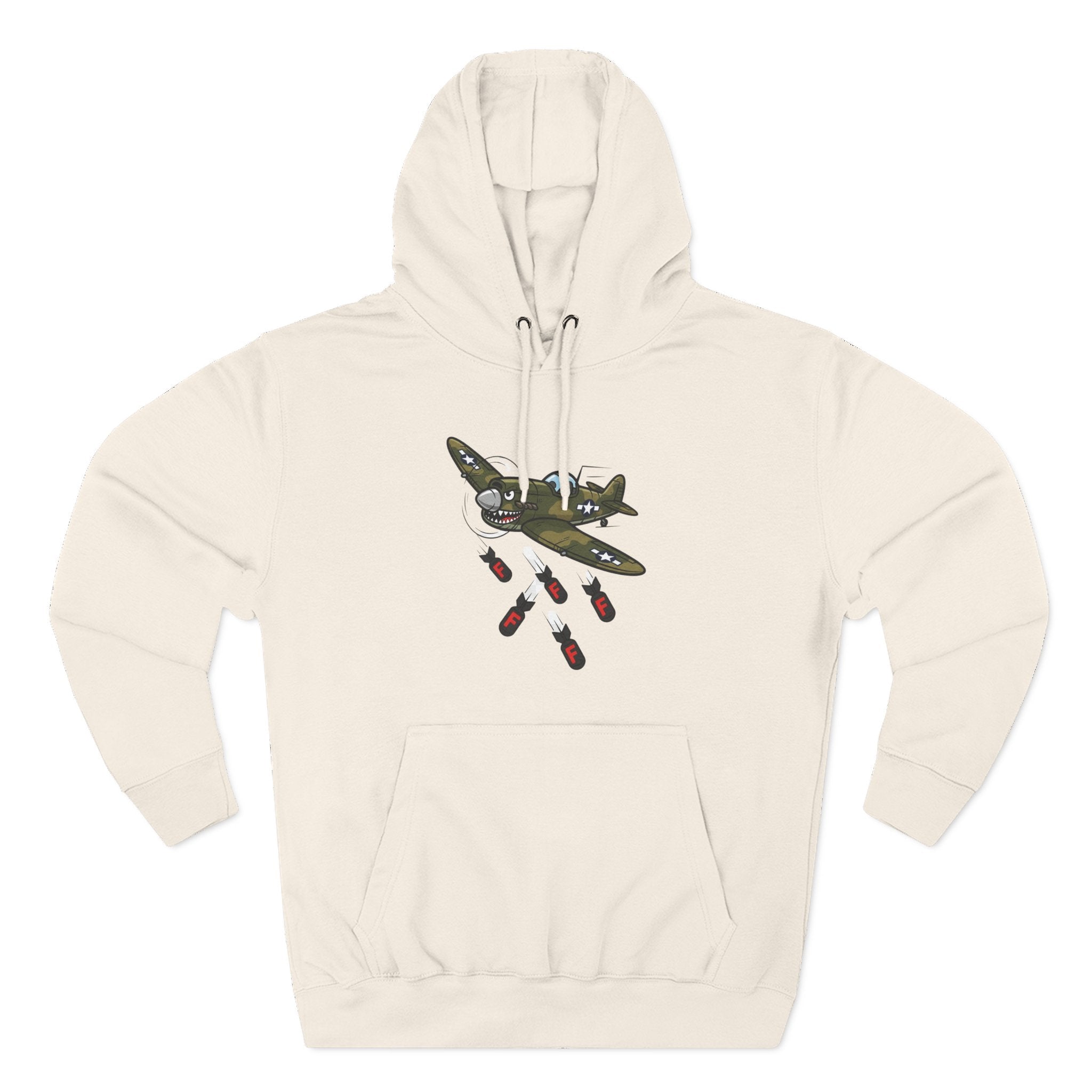 F-Bomb Fighter Plane Cartoon Hoodie – Cheeky Vintage Military Humor