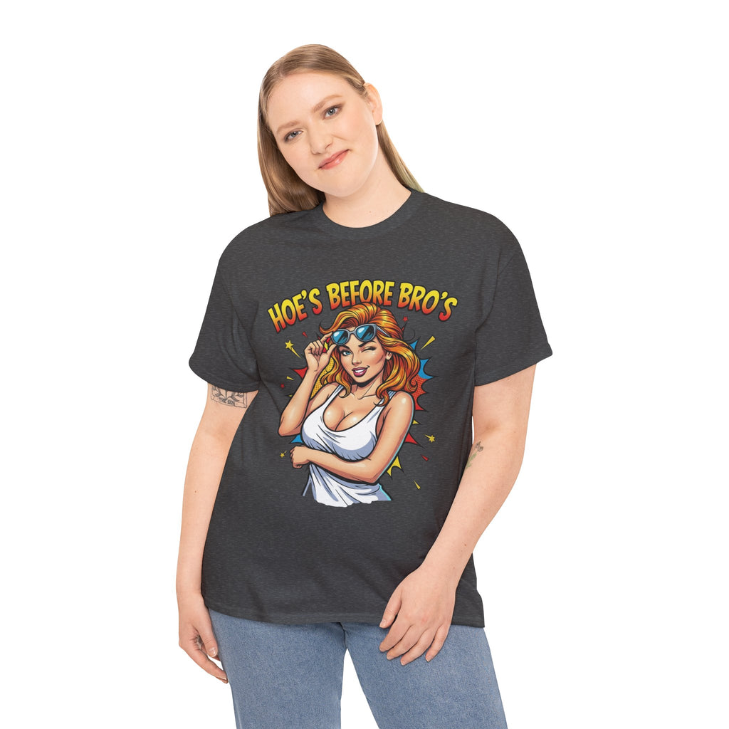 Graphic Tee — "Hoes Before Bro's" Pin-Up Style Women's Tee