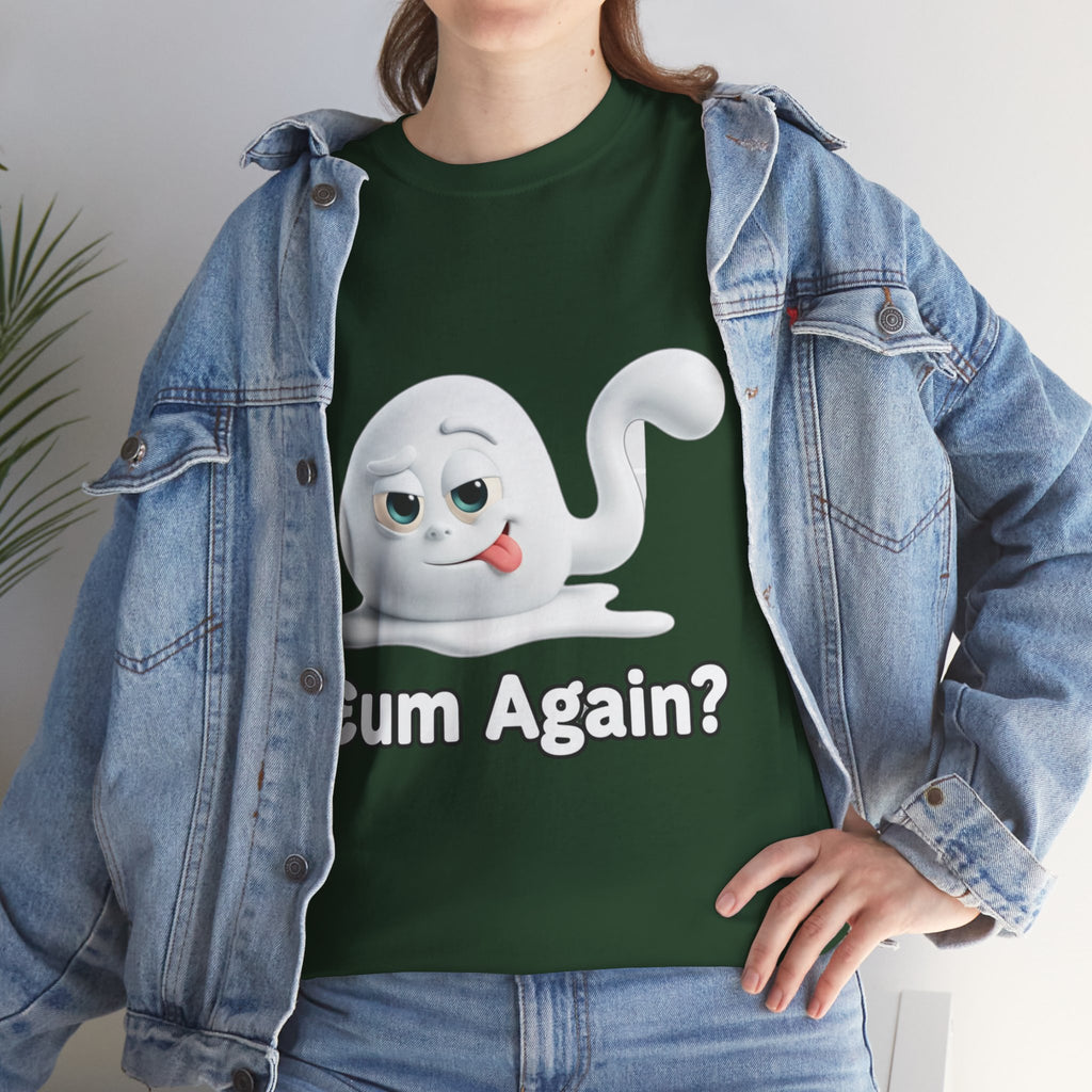 Graphic Tee — Playful Naughty "Cum Again?" T-Shirt