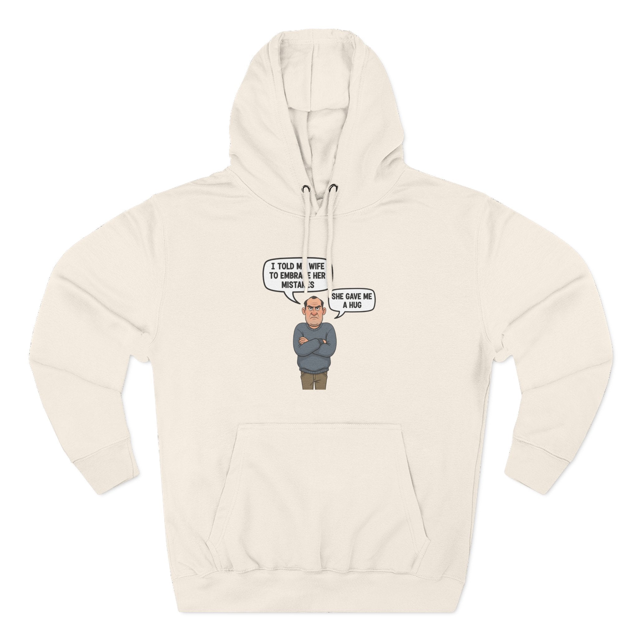 Grumpy Husband ‘Embrace Your Mistakes’ Hoodie – Cheeky Cartoon Fleece