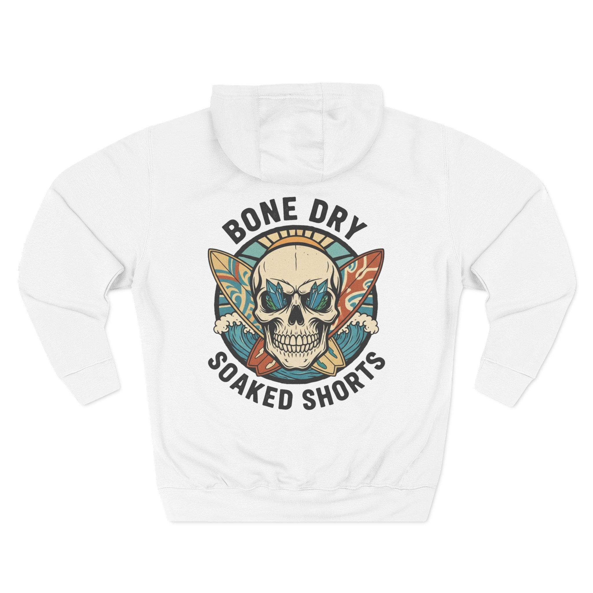 Bone Dry Soaked Shorts Skull Surf Hoodie – Cheeky Aussie Beach Humor