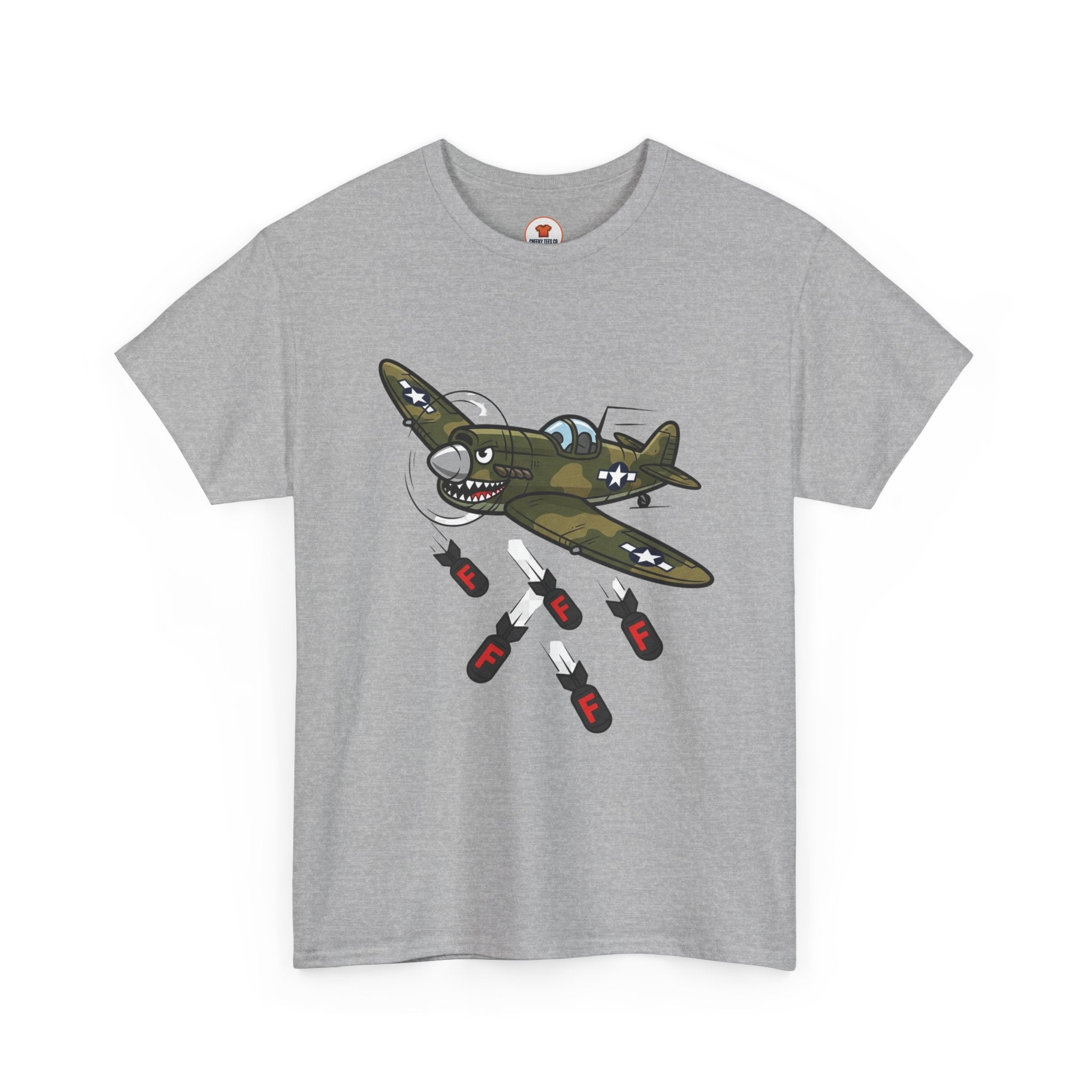 F-Bomb Fighter Plane Cartoon T-Shirt – Cheeky Vintage Military Humor