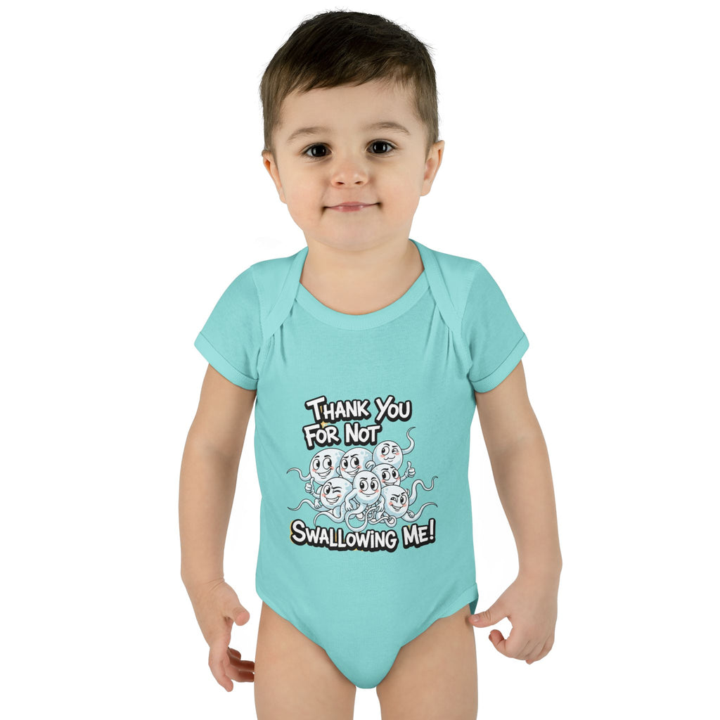 Thank You For Not Swallowing Me – Funny Inappropriate Baby Bodysuit