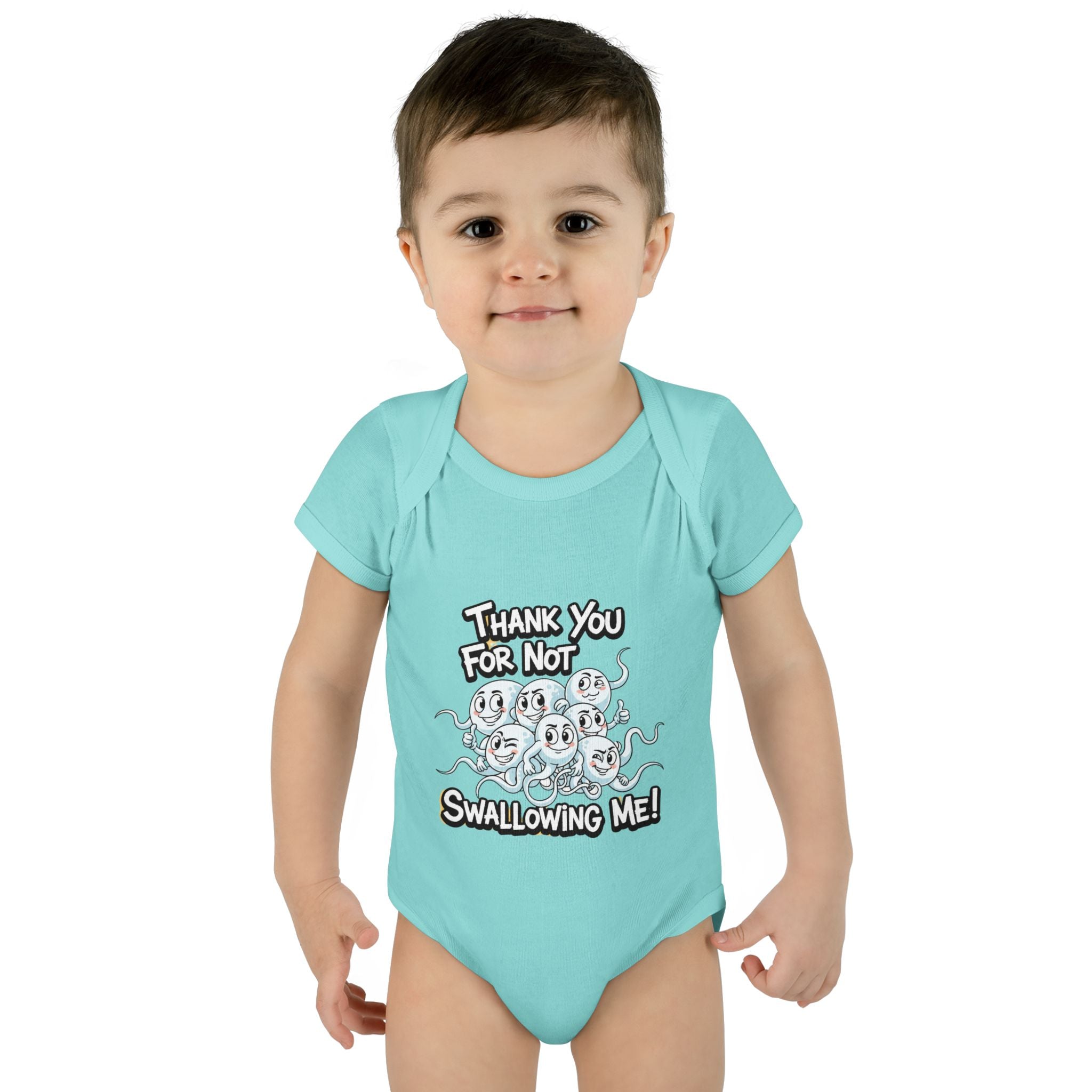 Thank You For Not Swallowing Me – Funny Inappropriate Baby Bodysuit