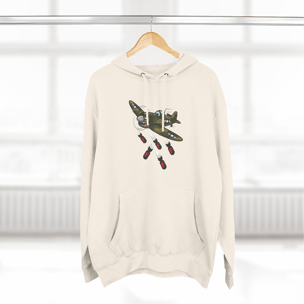 F-Bomb Fighter Plane Cartoon Hoodie – Cheeky Vintage Military Humor