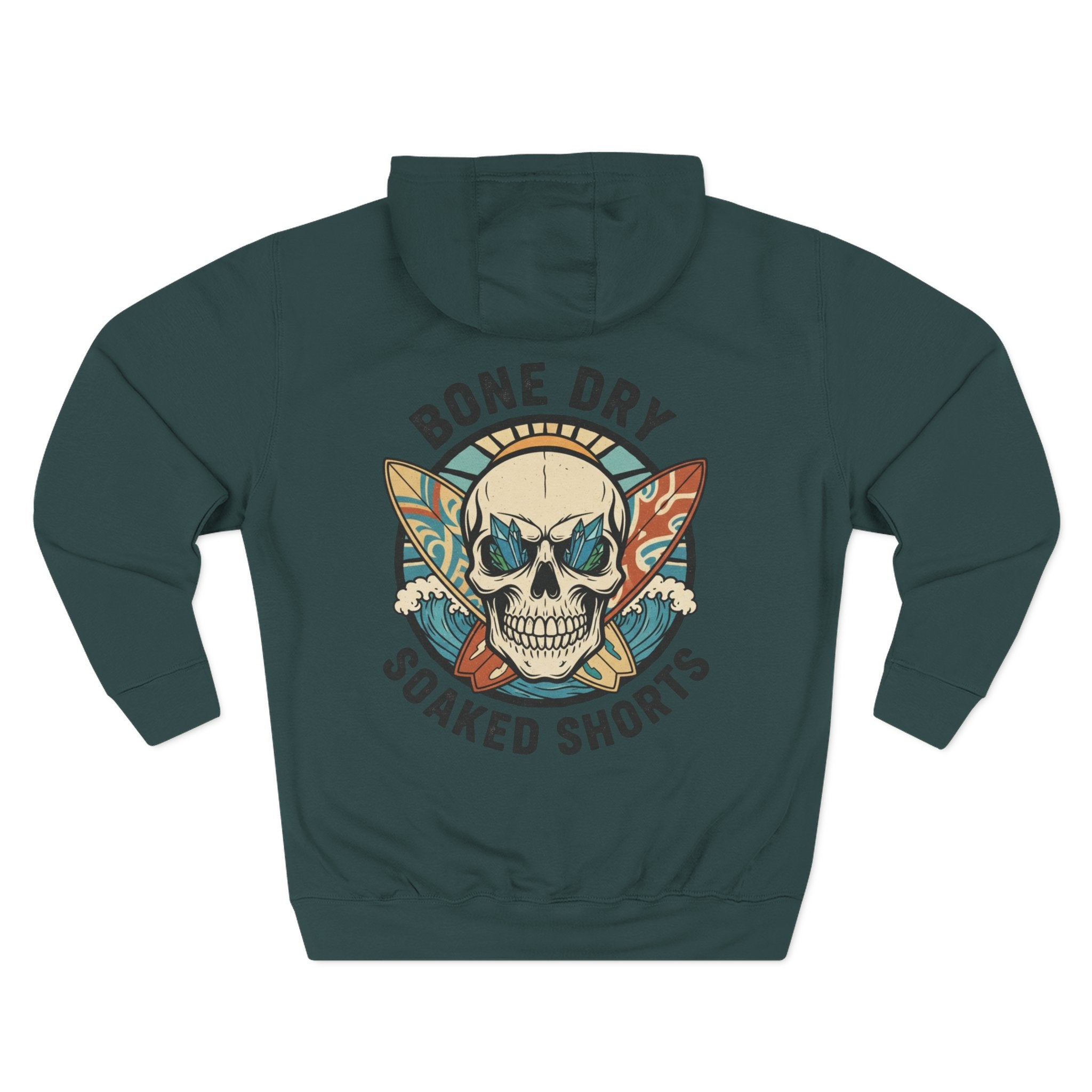 Bone Dry Soaked Shorts Skull Surf Hoodie – Cheeky Aussie Beach Humor