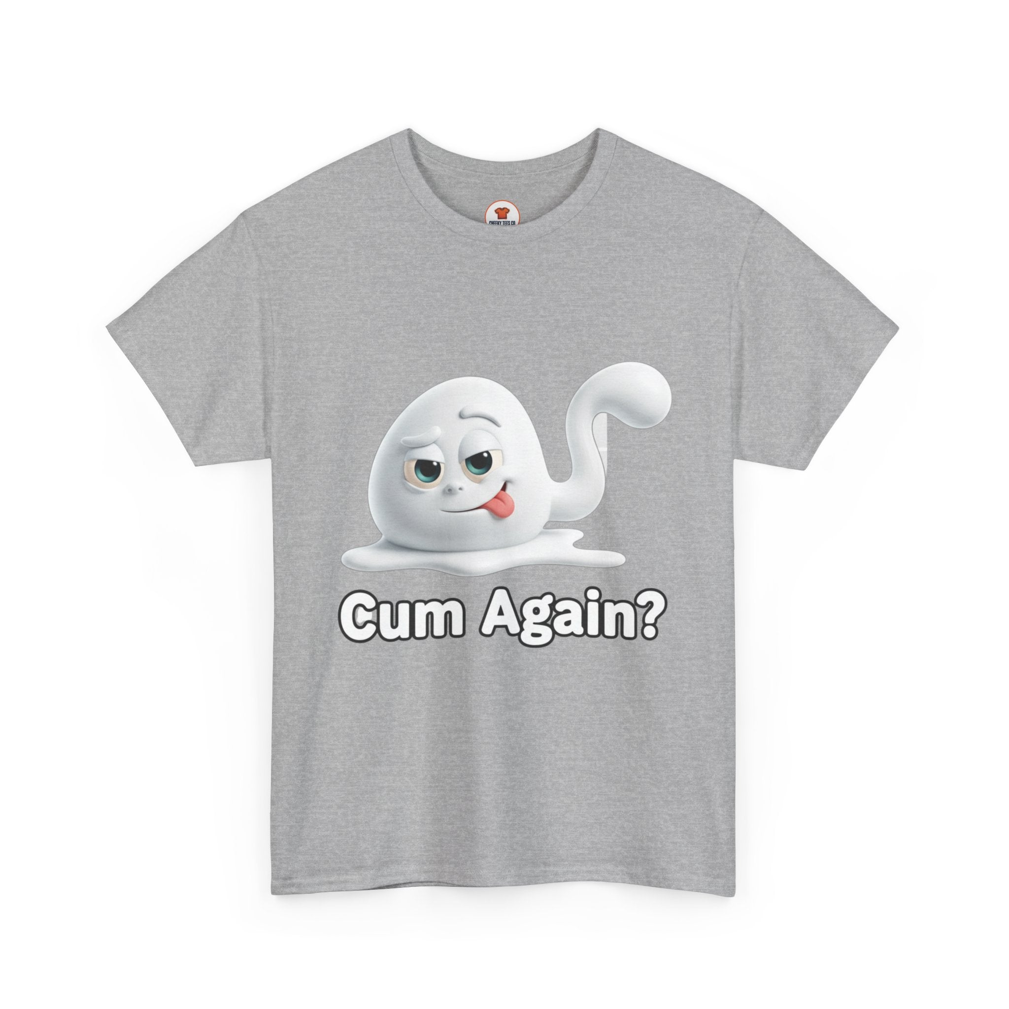 Graphic Tee — Playful Naughty "Cum Again?" T-Shirt