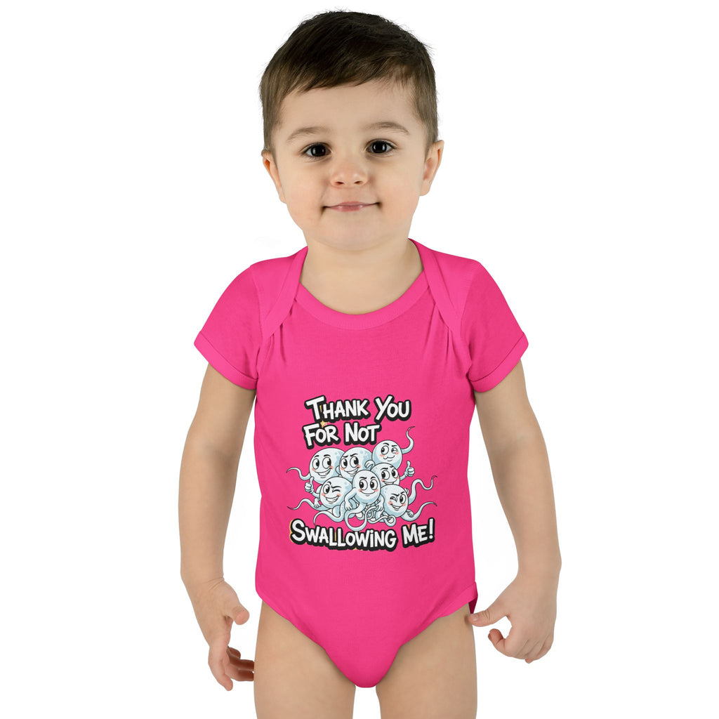 Thank You For Not Swallowing Me – Funny Inappropriate Baby Bodysuit