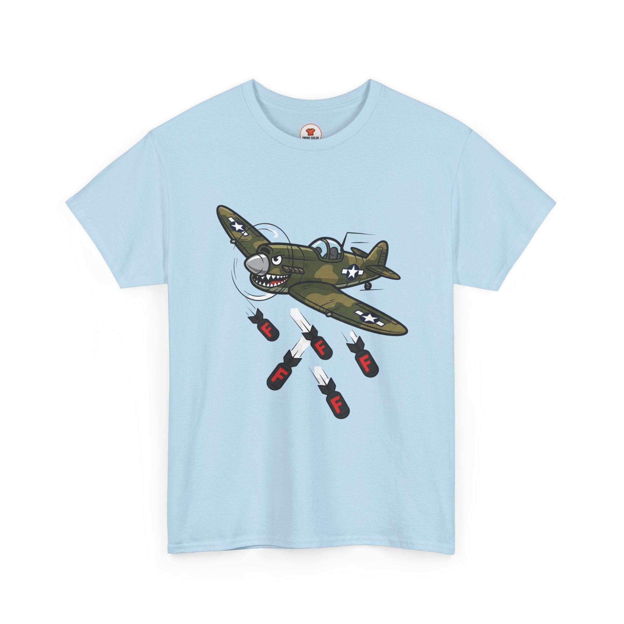 F-Bomb Fighter Plane Cartoon T-Shirt – Cheeky Vintage Military Humor
