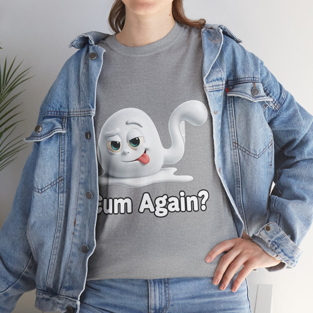 Graphic Tee — Playful Naughty "Cum Again?" T-Shirt