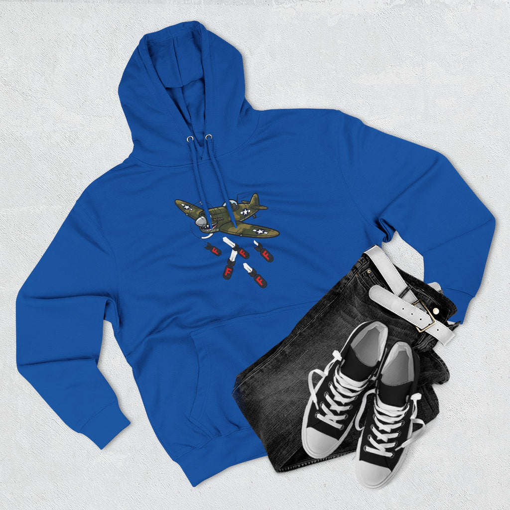 F-Bomb Fighter Plane Cartoon Hoodie – Cheeky Vintage Military Humor