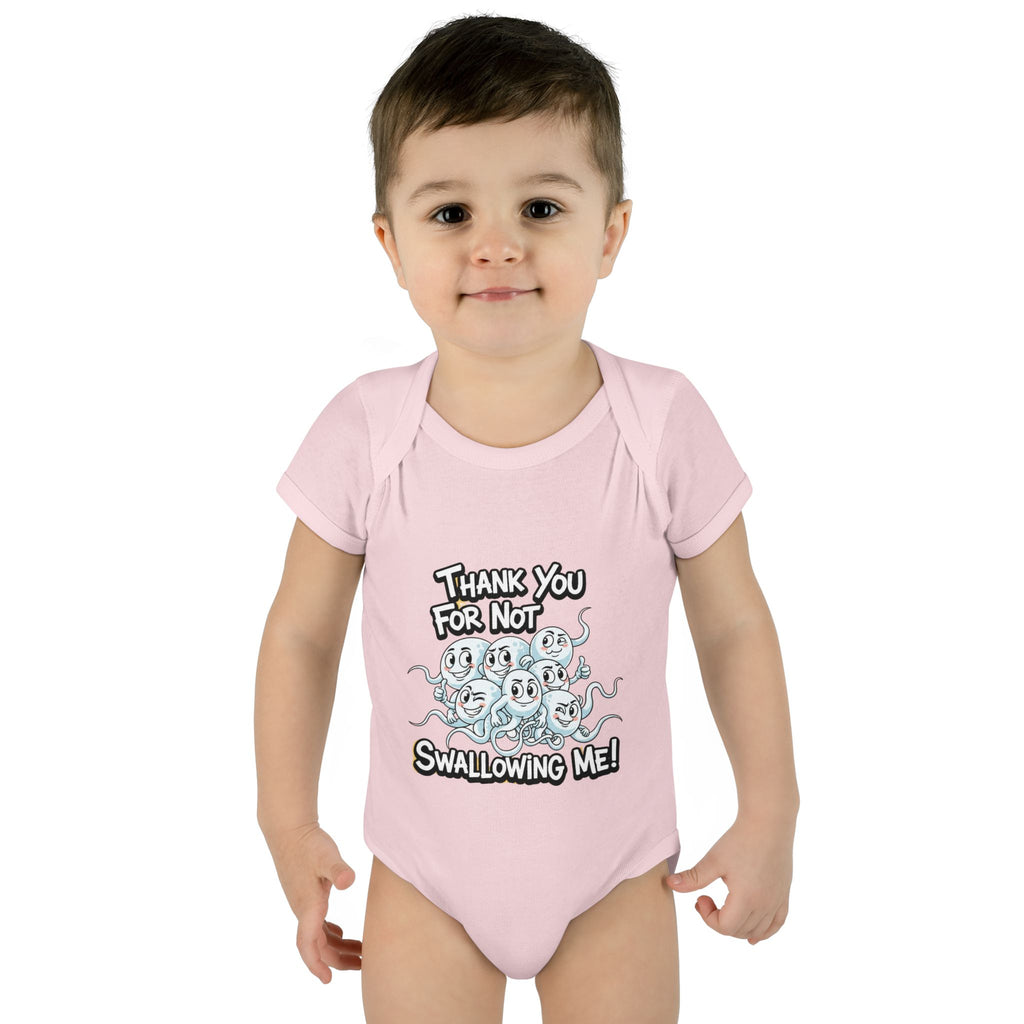 Thank You For Not Swallowing Me – Funny Inappropriate Baby Bodysuit