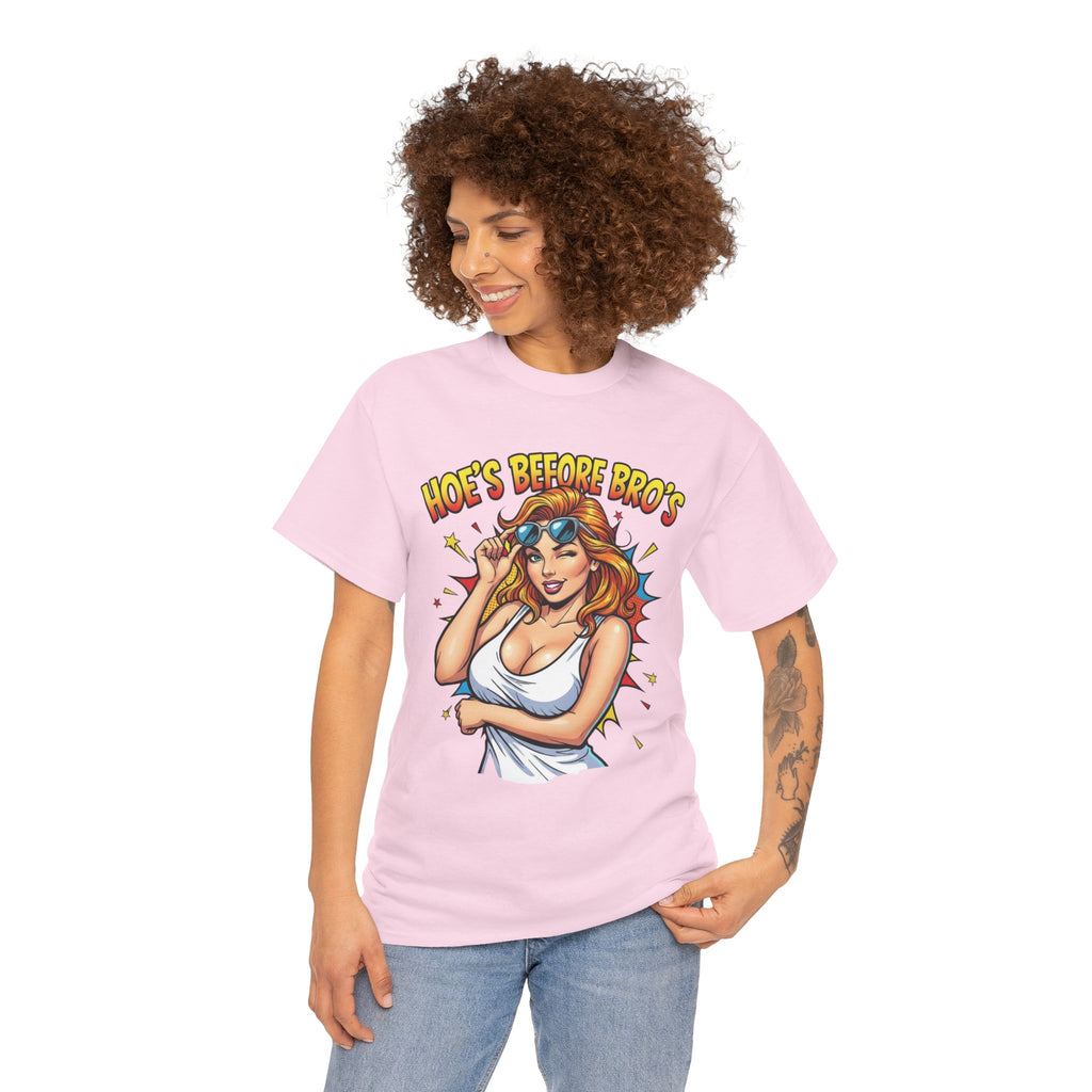 Graphic Tee — "Hoes Before Bro's" Pin-Up Style Women's Tee