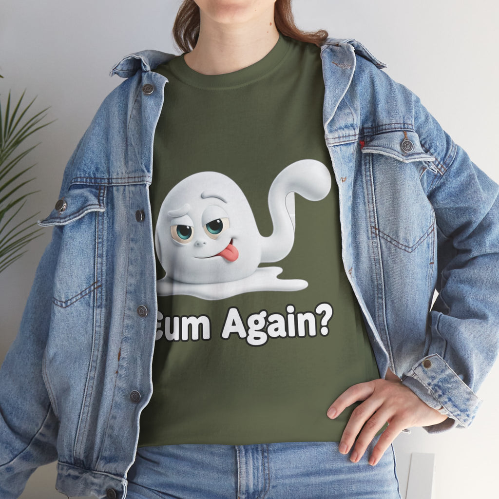 Graphic Tee — Playful Naughty "Cum Again?" T-Shirt