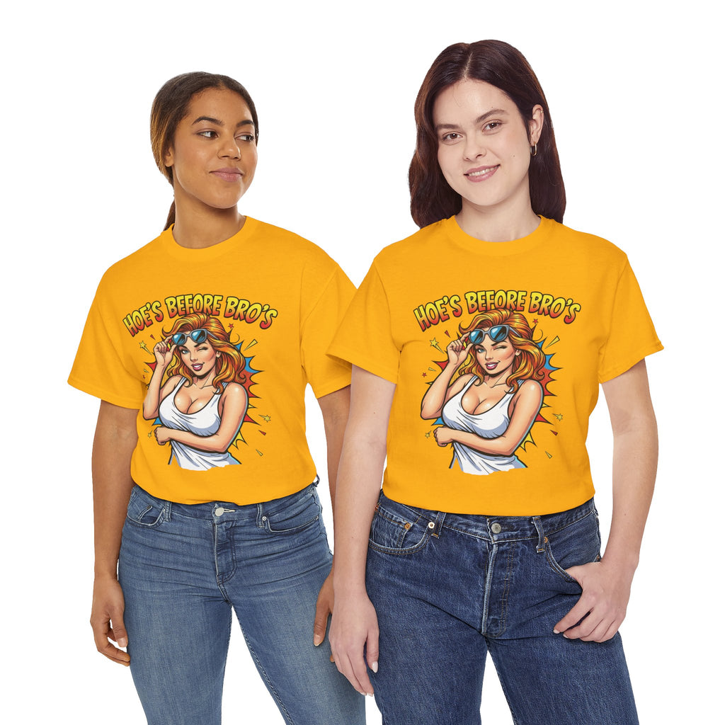 Graphic Tee — "Hoes Before Bro's" Pin-Up Style Women's Tee