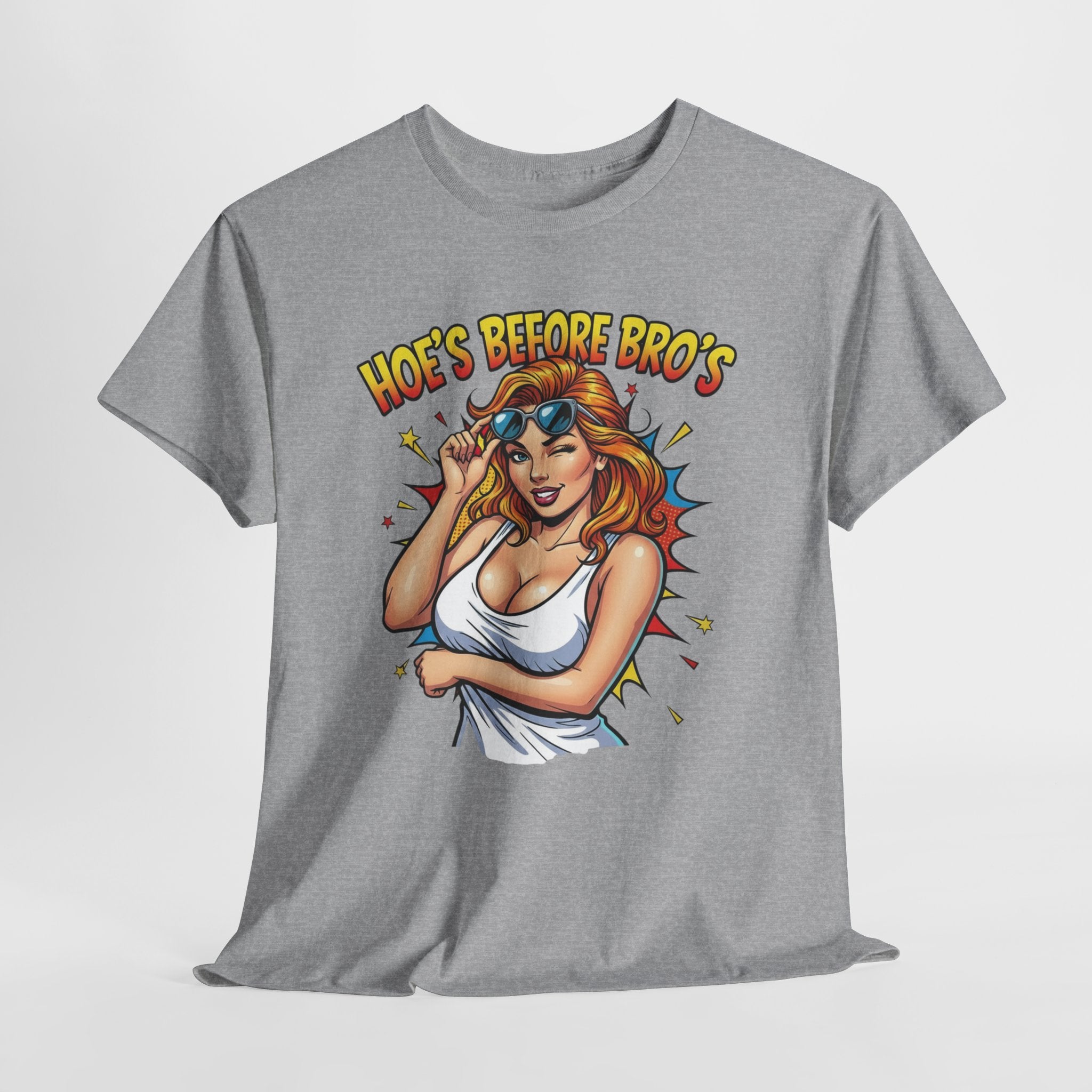 Graphic Tee — "Hoes Before Bro's" Pin-Up Style Women's Tee