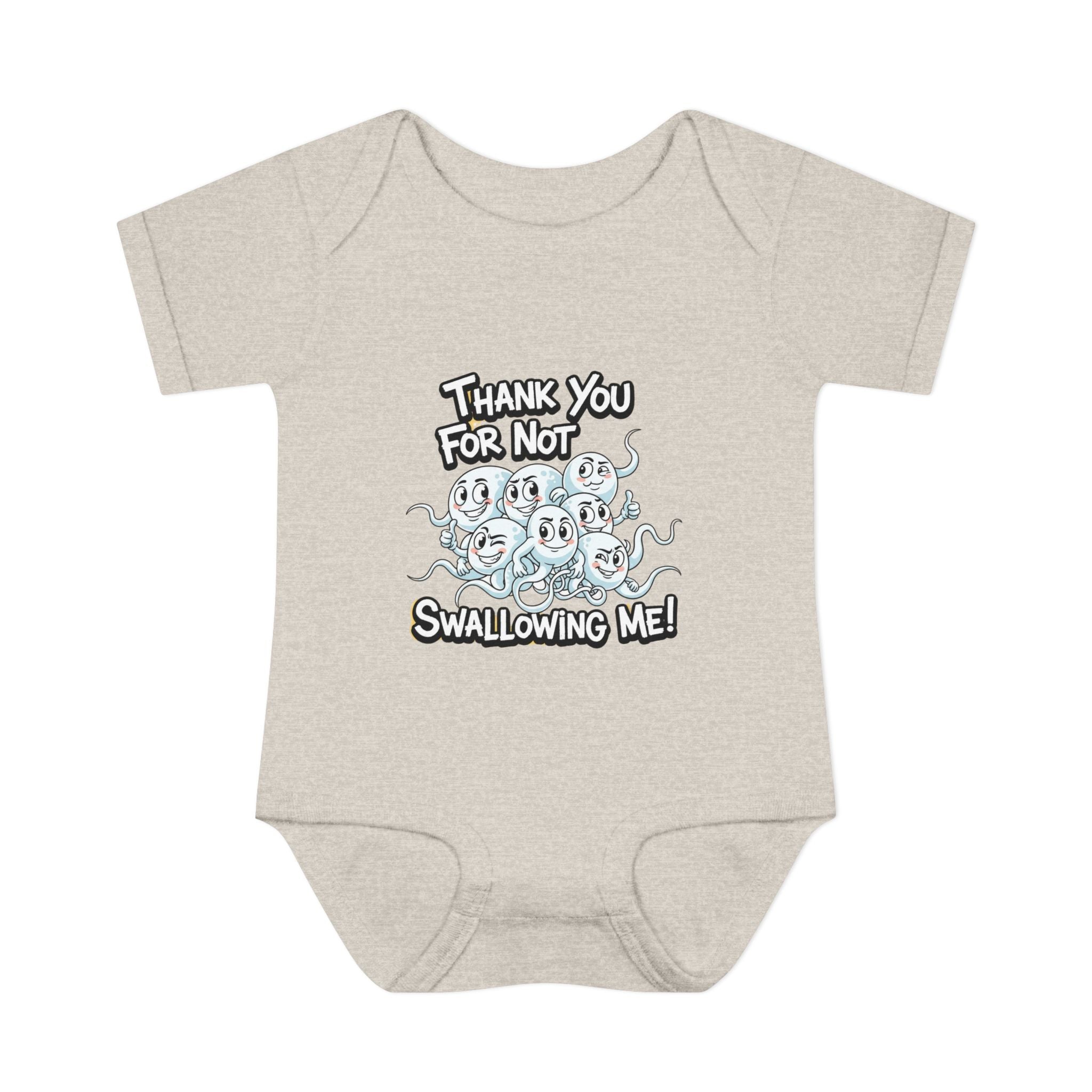 Thank You For Not Swallowing Me – Funny Inappropriate Baby Bodysuit