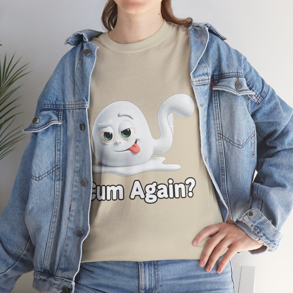 Graphic Tee — Playful Naughty "Cum Again?" T-Shirt