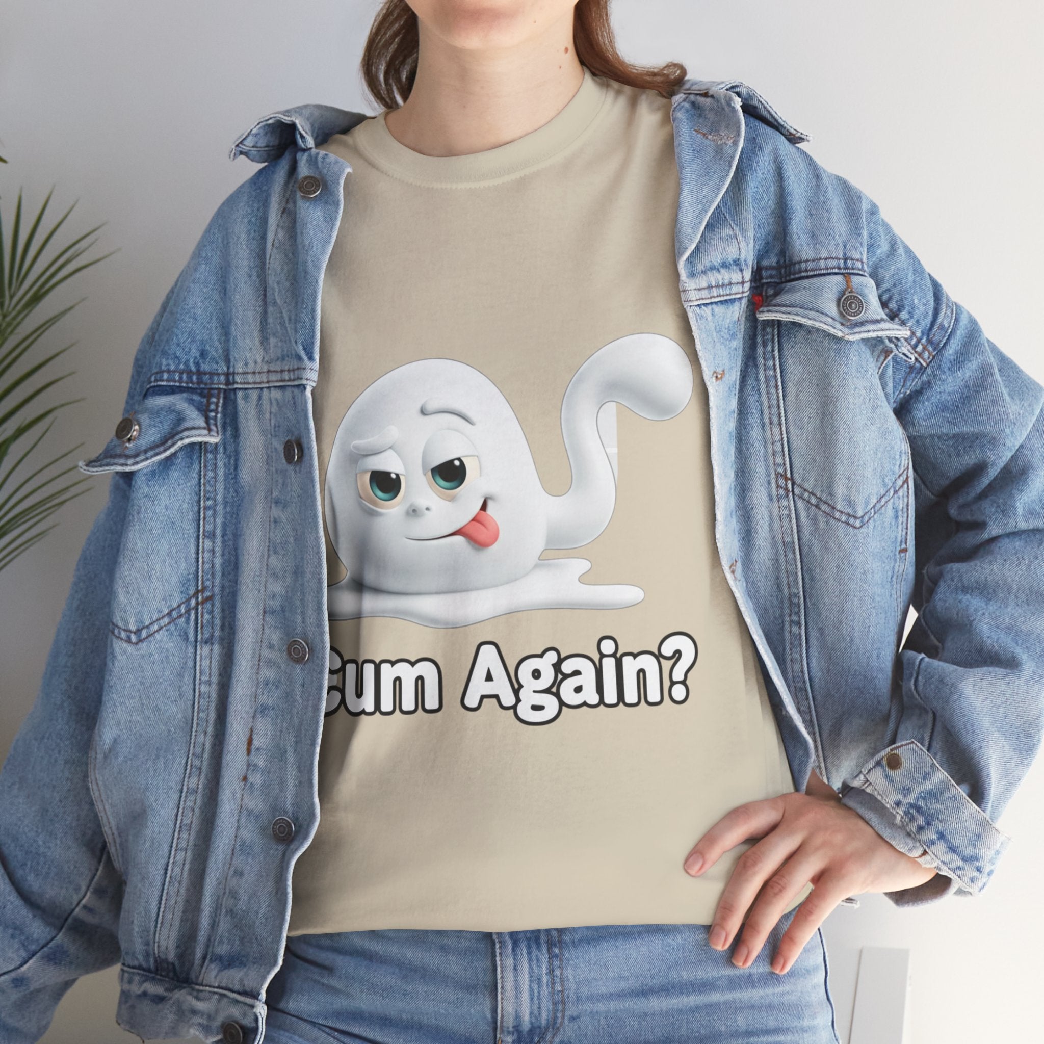 Graphic Tee — Playful Naughty "Cum Again?" T-Shirt