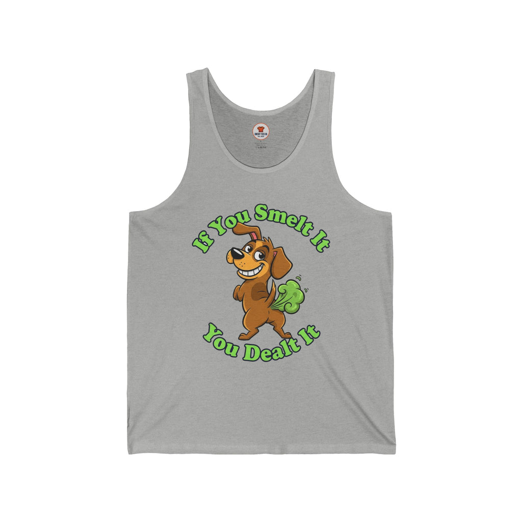 Funny Farting Dog Tank Top – ‘If You Smelt It You Dealt It’ Unisex Tank Top
