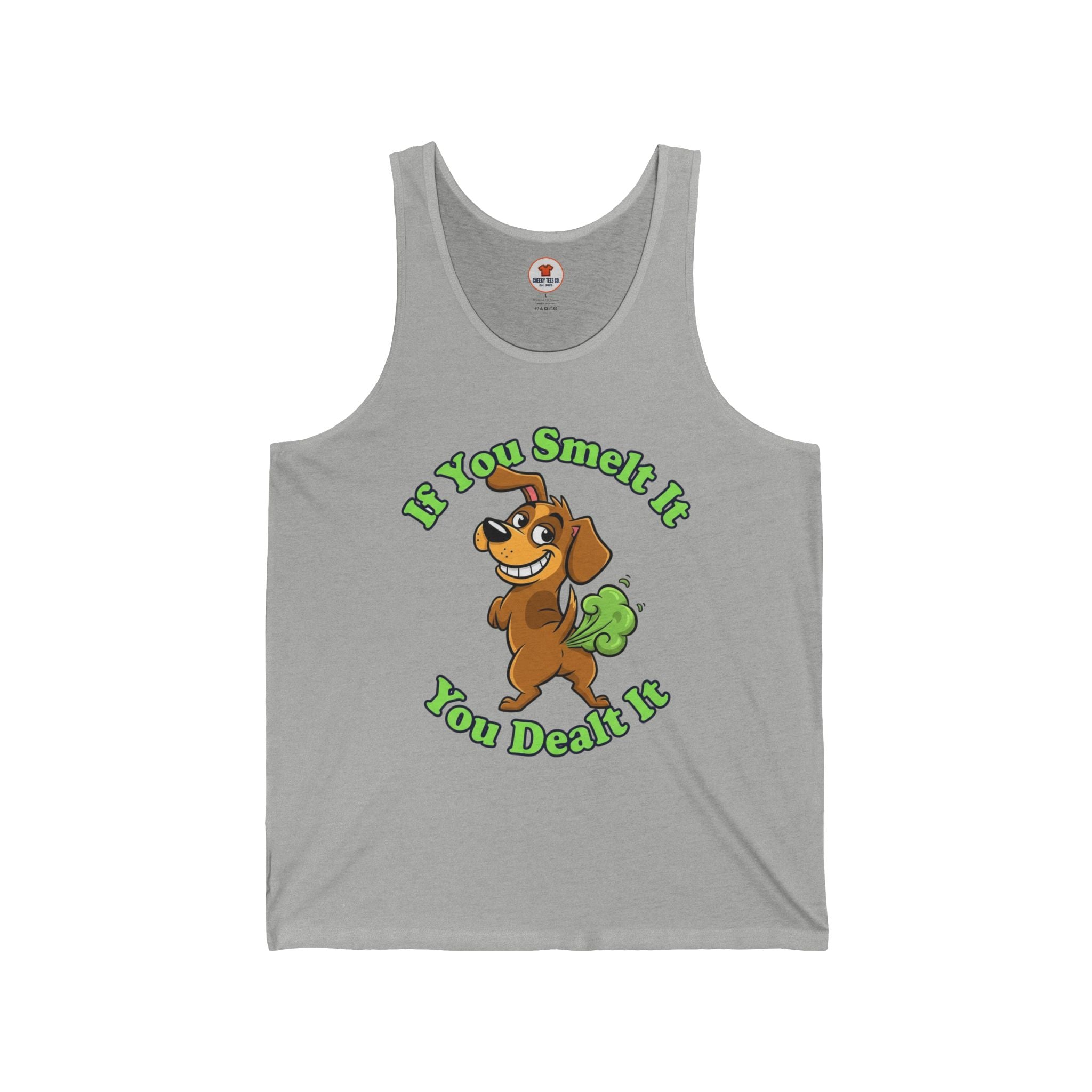 Funny Farting Dog Tank Top – ‘If You Smelt It You Dealt It’ Unisex Tank Top
