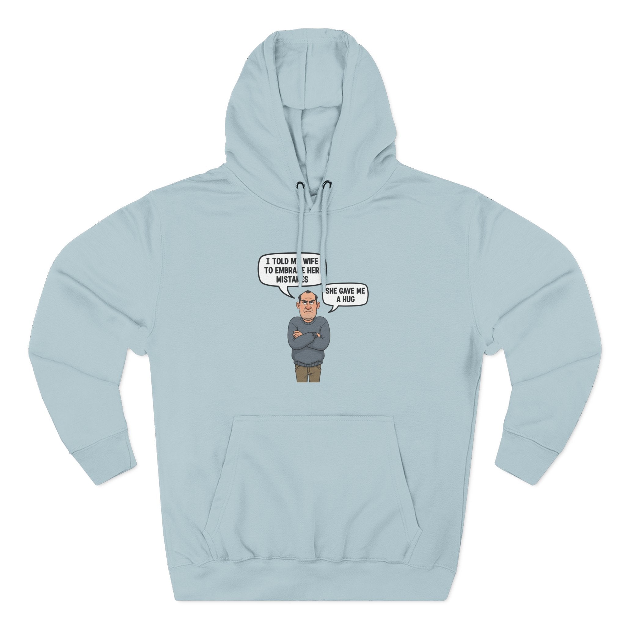 Grumpy Husband ‘Embrace Your Mistakes’ Hoodie – Cheeky Cartoon Fleece