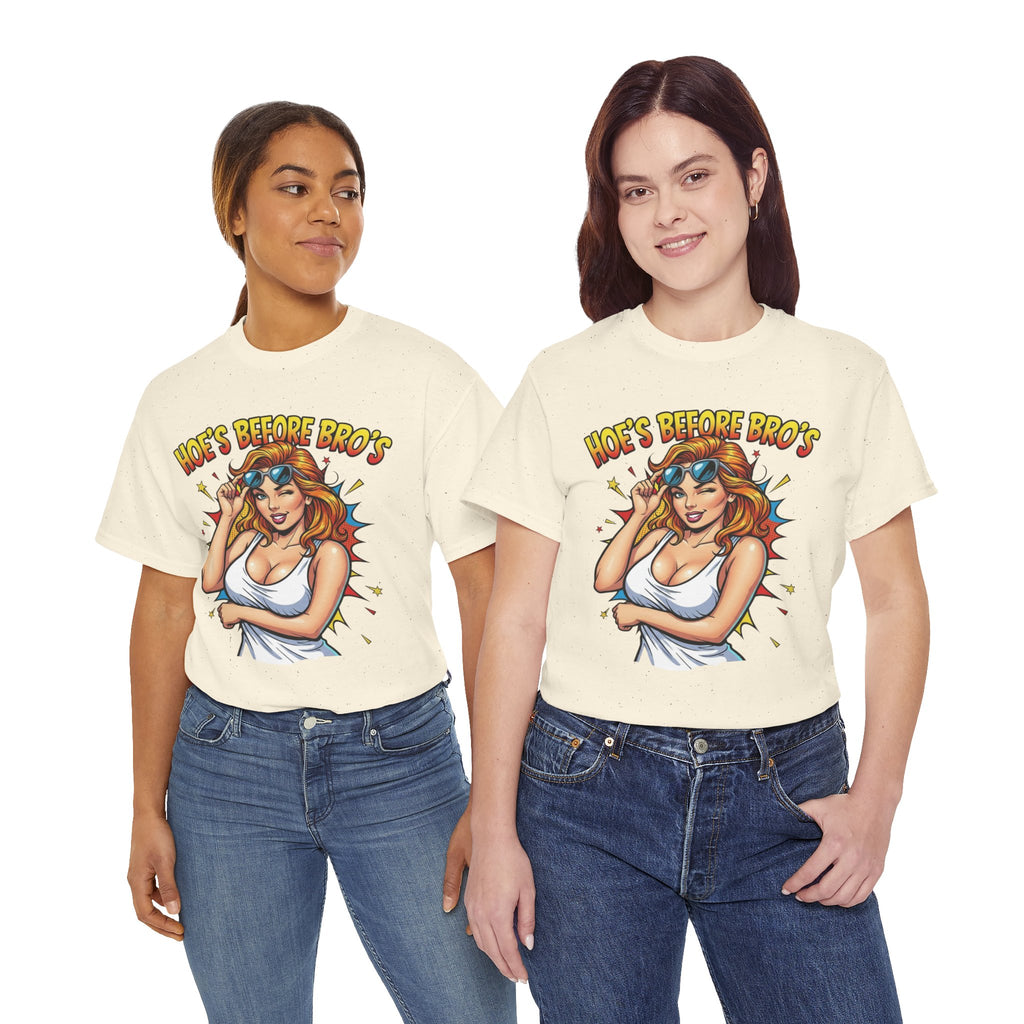 Graphic Tee — "Hoes Before Bro's" Pin-Up Style Women's Tee