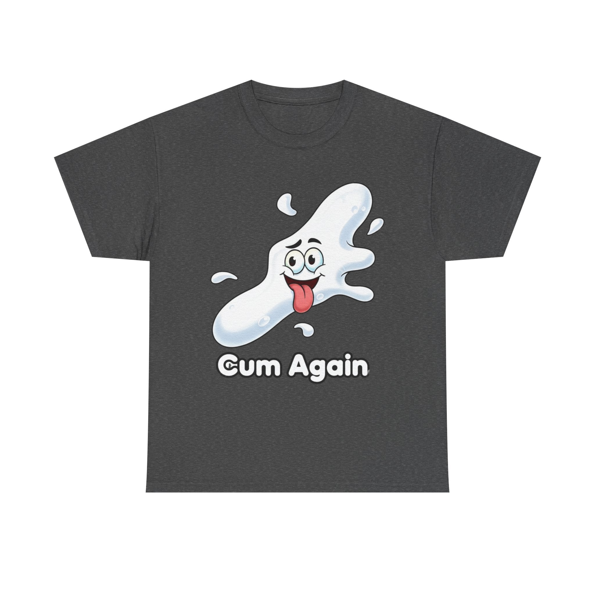 Graphic Tee — "Cum Again" Funny Cartoon Splash T-Shirt