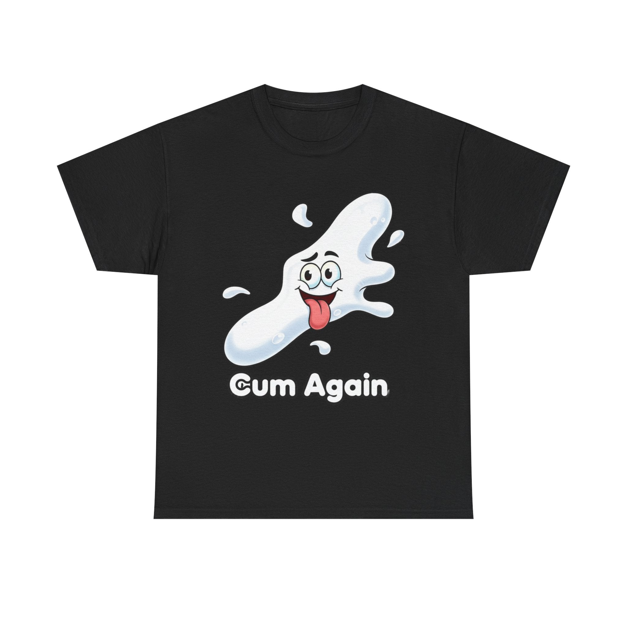 Graphic Tee — "Cum Again" Funny Cartoon Splash T-Shirt