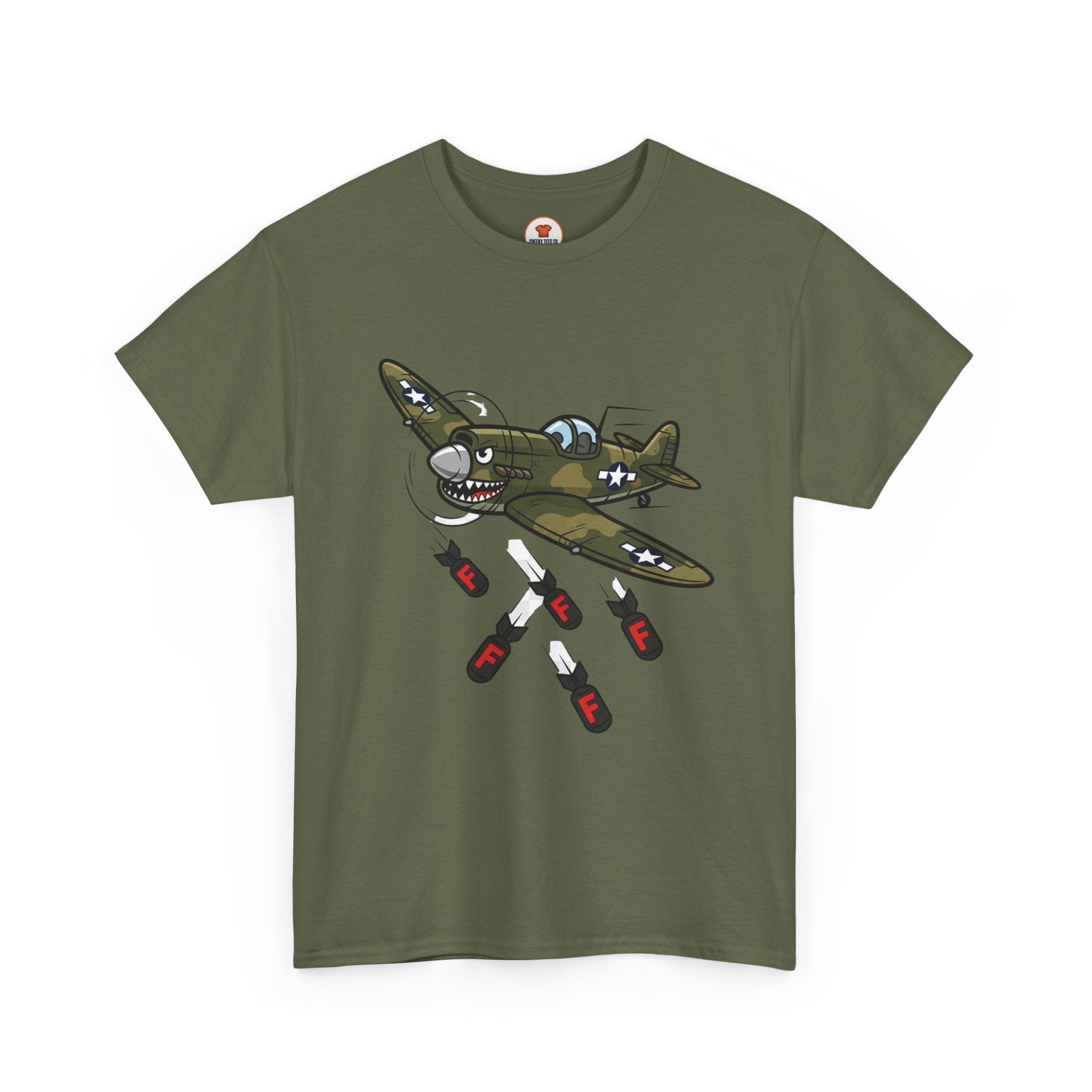 F-Bomb Fighter Plane Cartoon T-Shirt – Cheeky Vintage Military Humor
