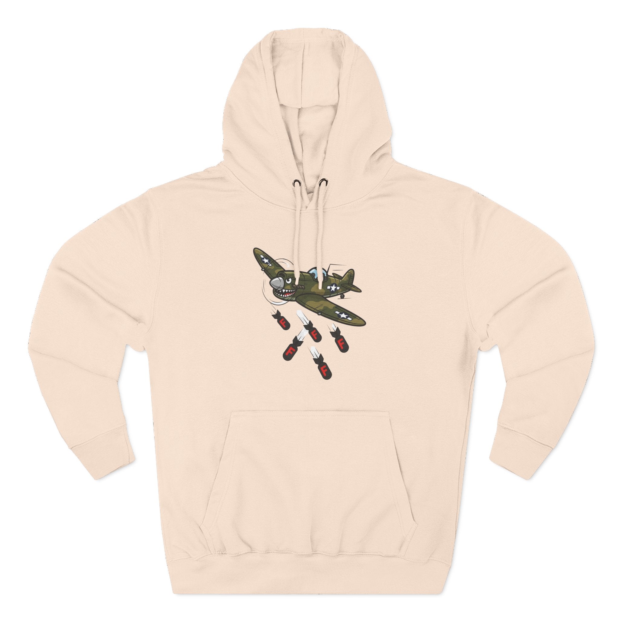 F-Bomb Fighter Plane Cartoon Hoodie – Cheeky Vintage Military Humor