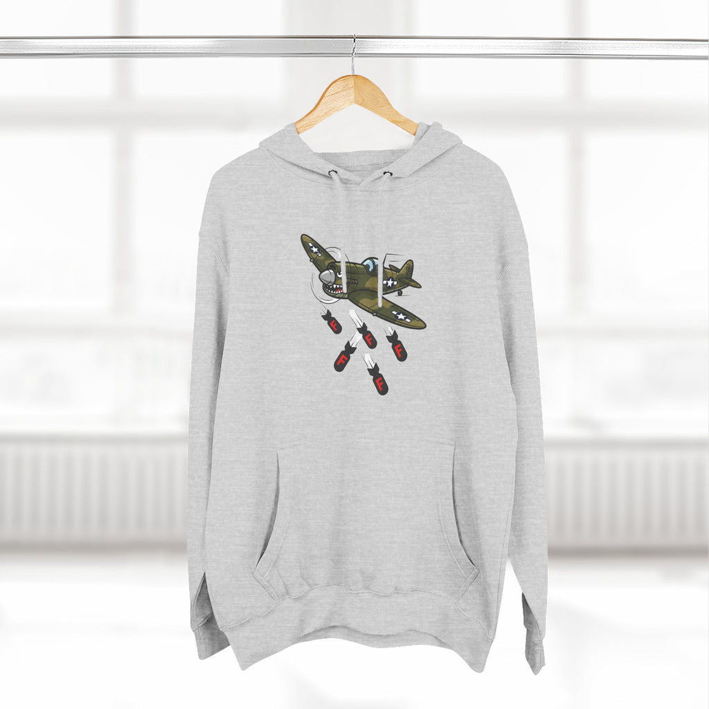 F-Bomb Fighter Plane Cartoon Hoodie – Cheeky Vintage Military Humor