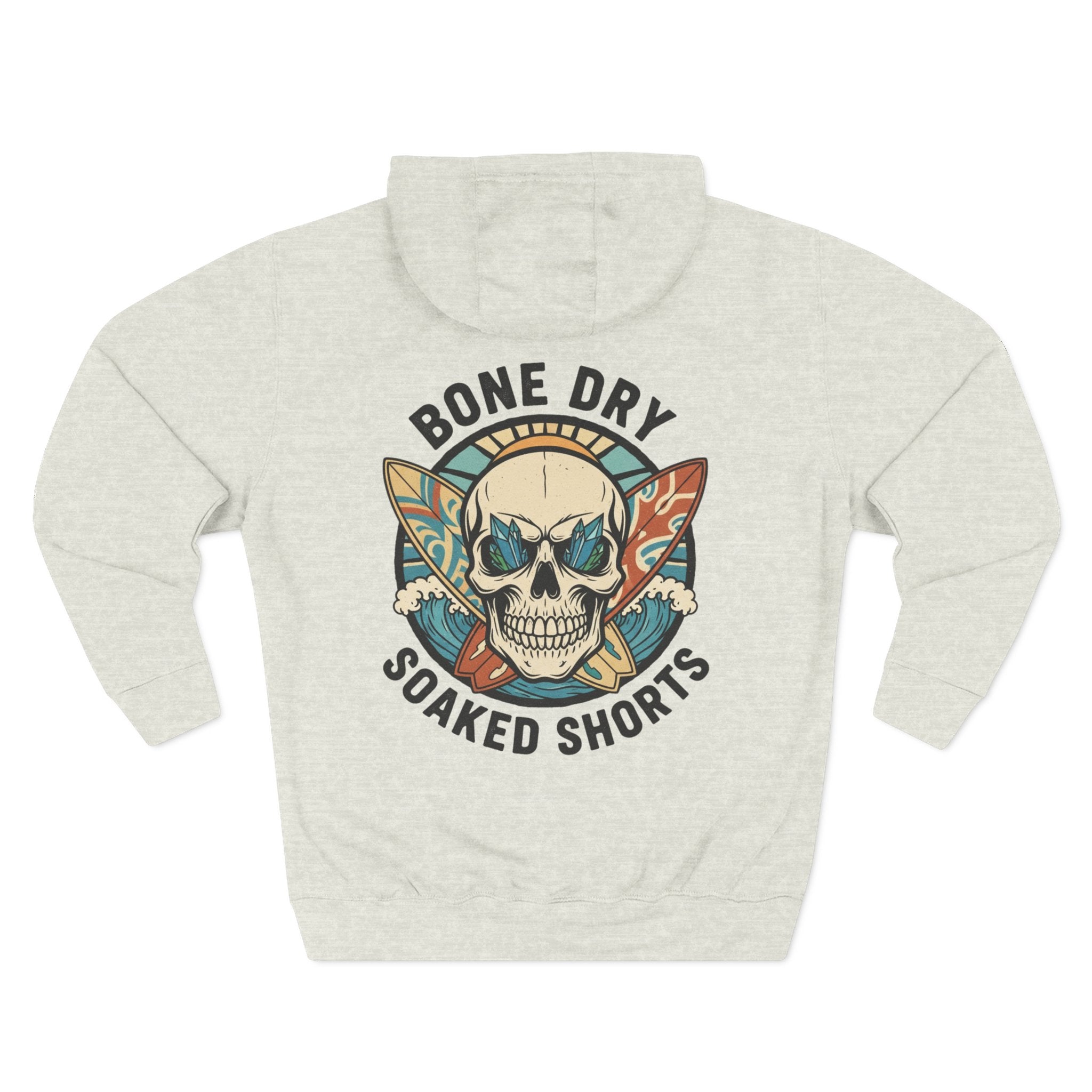 Bone Dry Soaked Shorts Skull Surf Hoodie – Cheeky Aussie Beach Humor