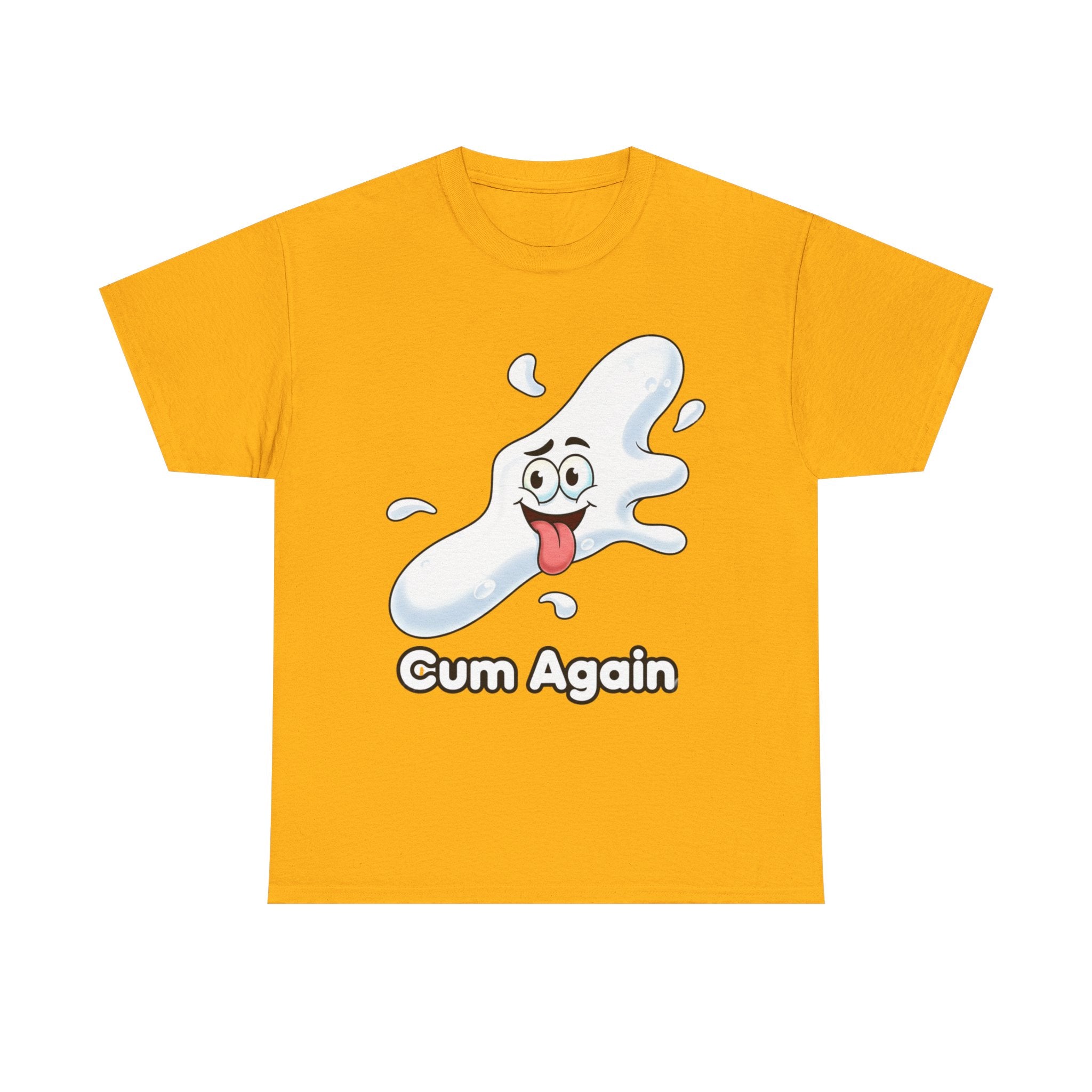 Graphic Tee — "Cum Again" Funny Cartoon Splash T-Shirt