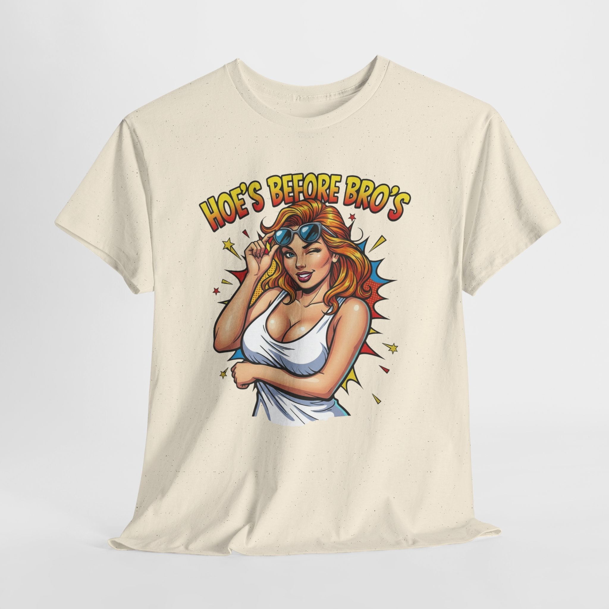 Graphic Tee — "Hoes Before Bro's" Pin-Up Style Women's Tee