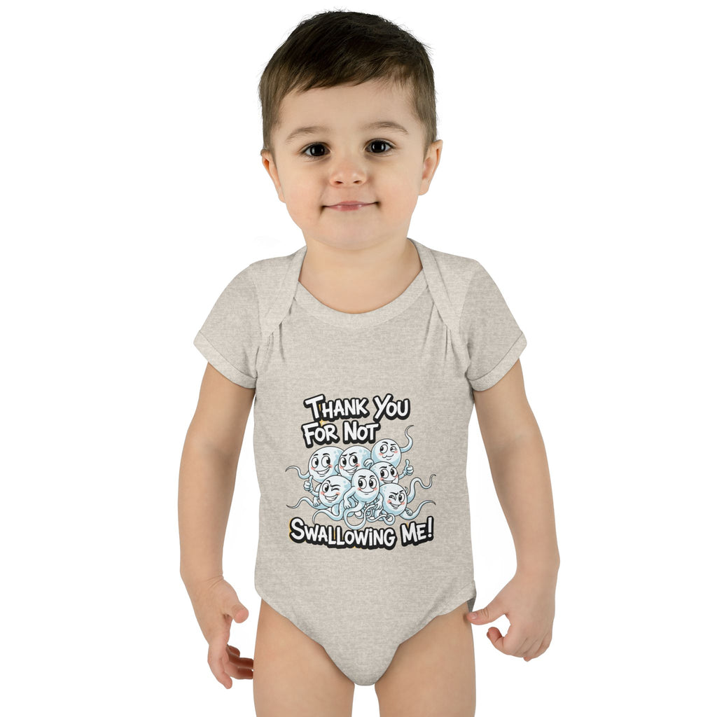 Thank You For Not Swallowing Me – Funny Inappropriate Baby Bodysuit