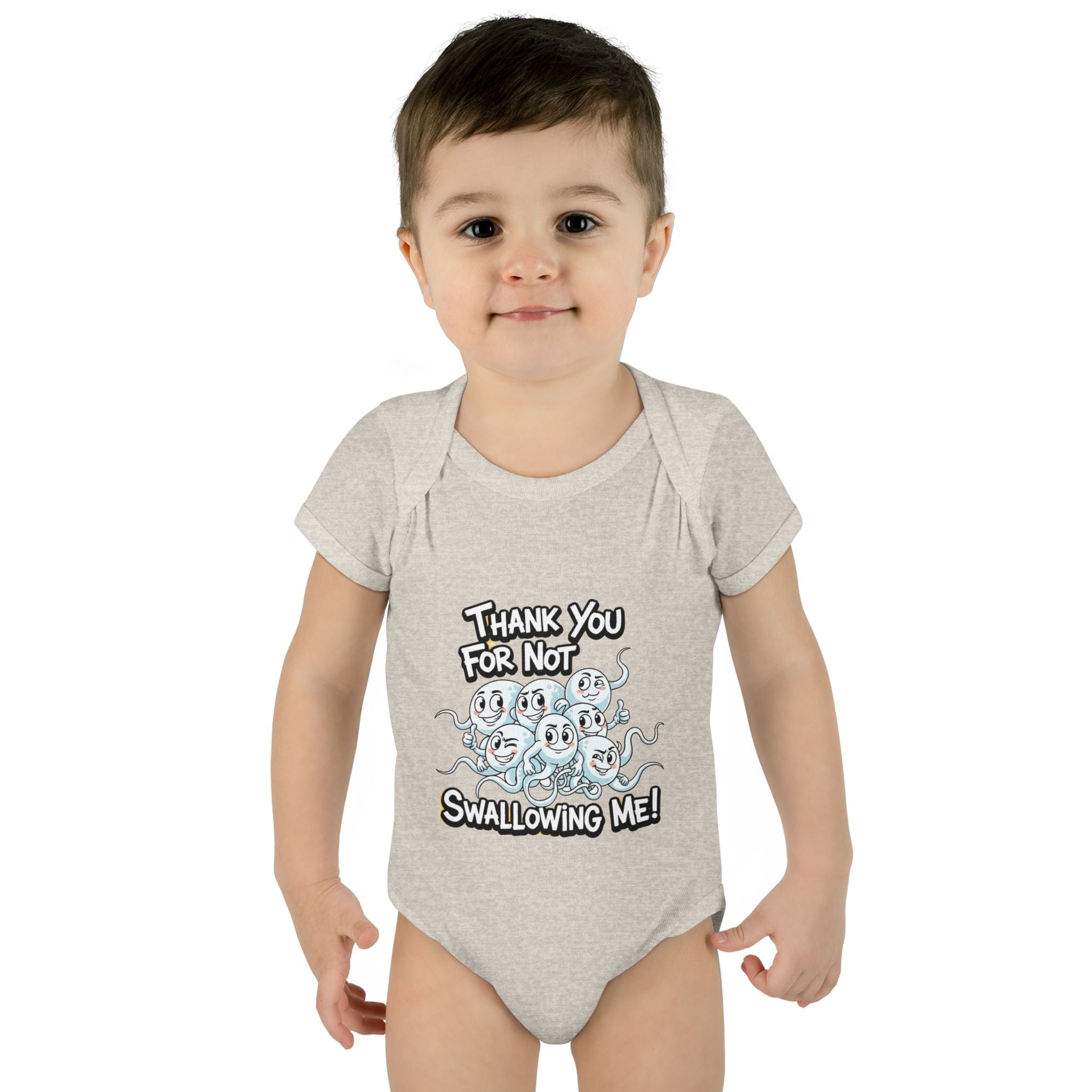 Thank You For Not Swallowing Me – Funny Inappropriate Baby Bodysuit