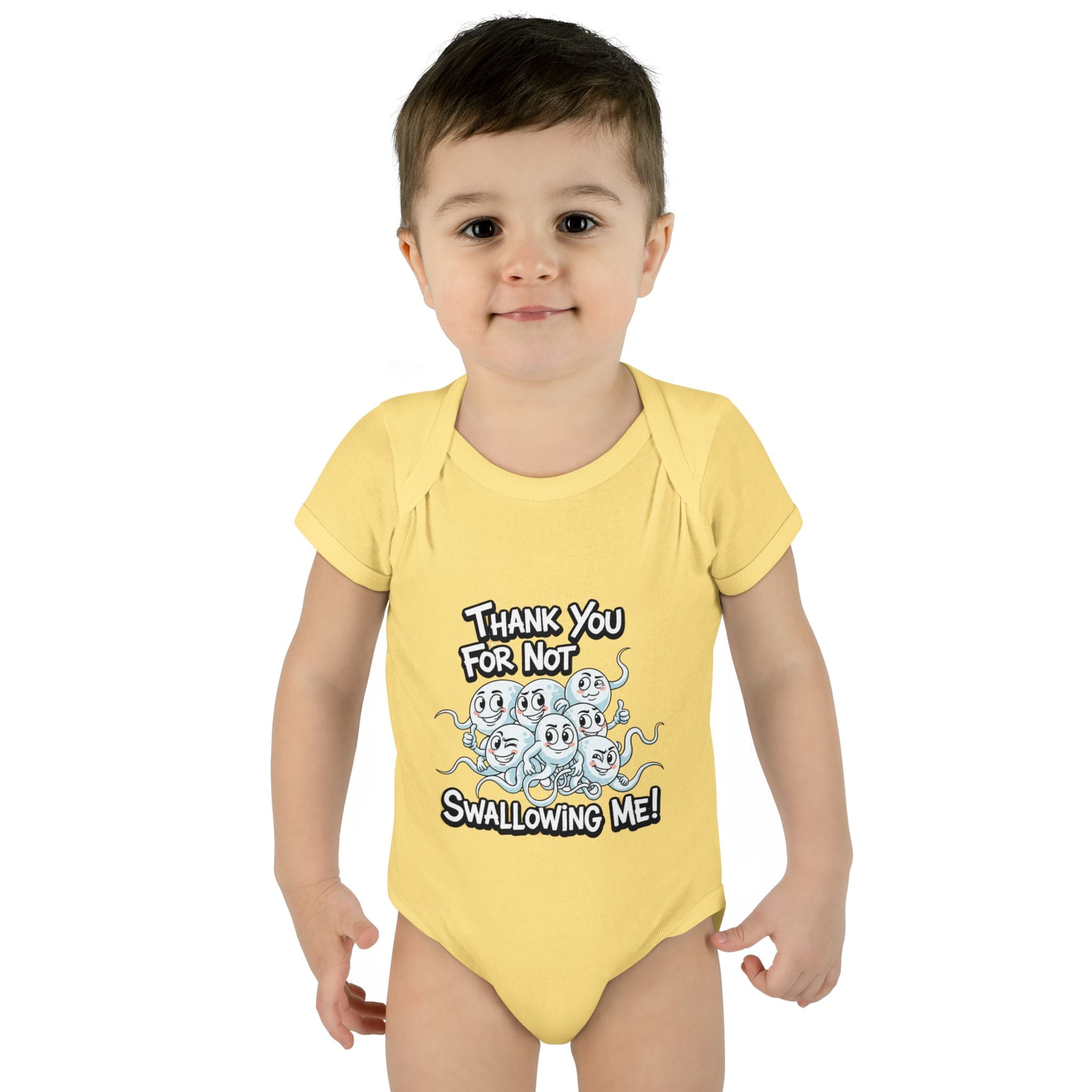 Thank You For Not Swallowing Me – Funny Inappropriate Baby Bodysuit